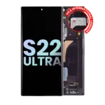 OLED Assembly With Frame Compatible For Samsung Galaxy S22 Ultra 5G (OEM) (Phantom Black)