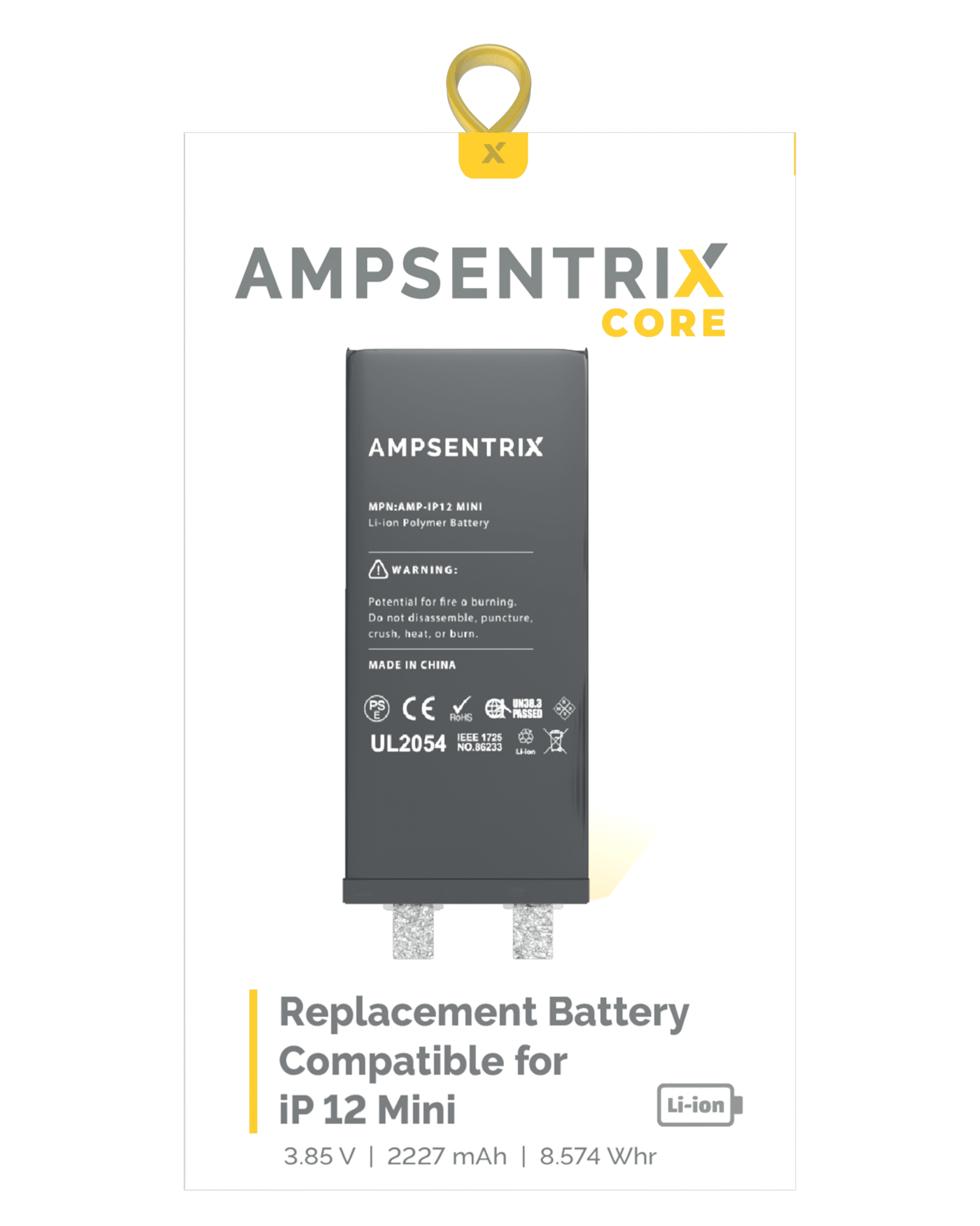 Replacement Battery Core Compatible For Iphone 12 Mini (Spot Welding Required) (Ampsentrix Core)