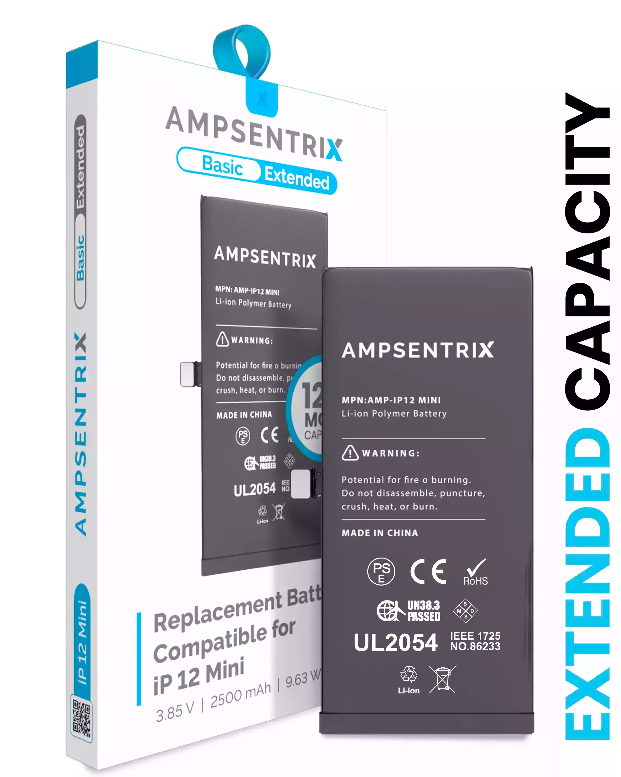 Replacement Battery Compatible For Iphone 12 Mini (Ampsentrix Basic Extended)