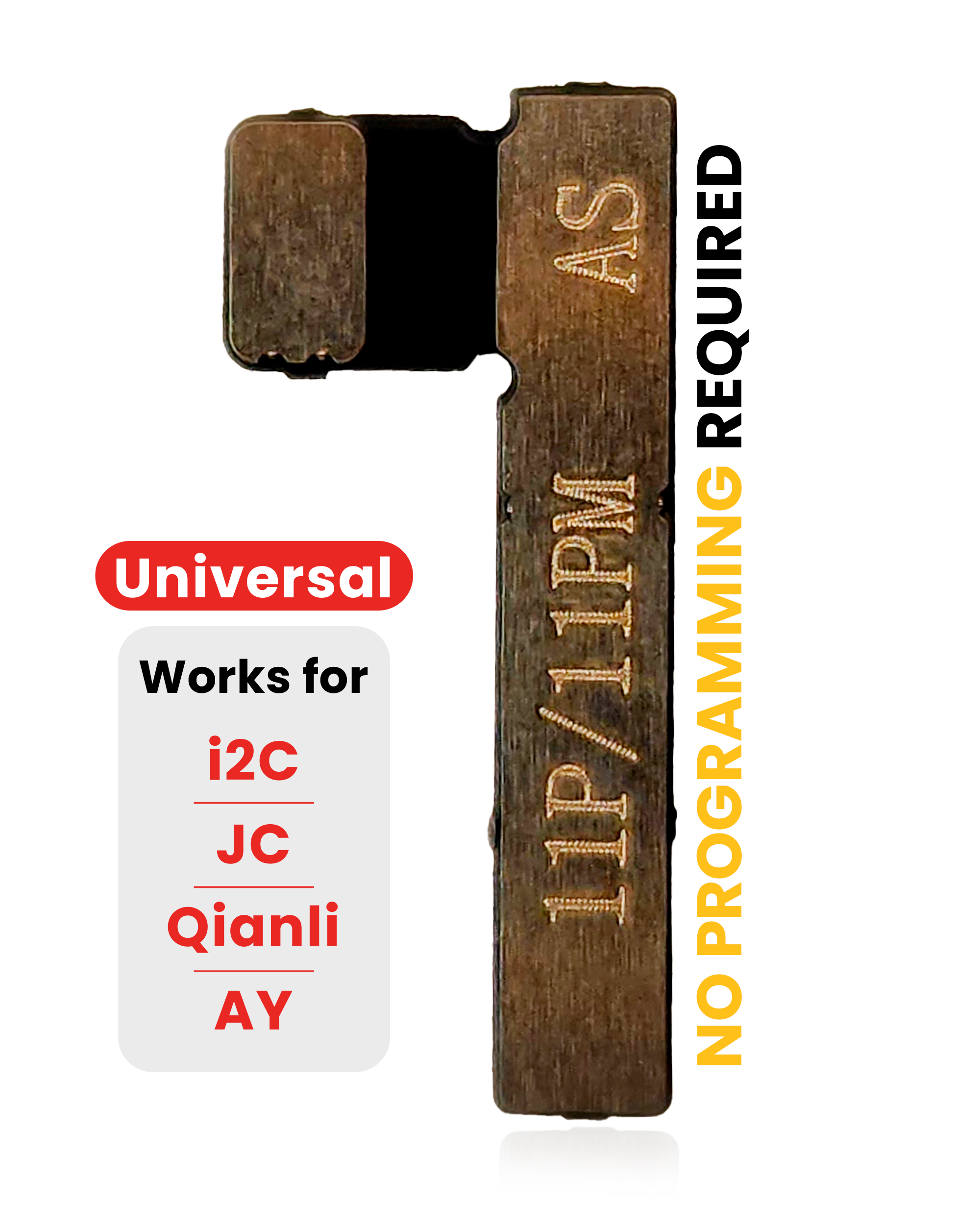 Pre-Programmed Universal Battery Tag-On Flex (Soldering Not Required) Compatible For Iphone 11 Pro / 11 Pro Max (Ampsentrix)