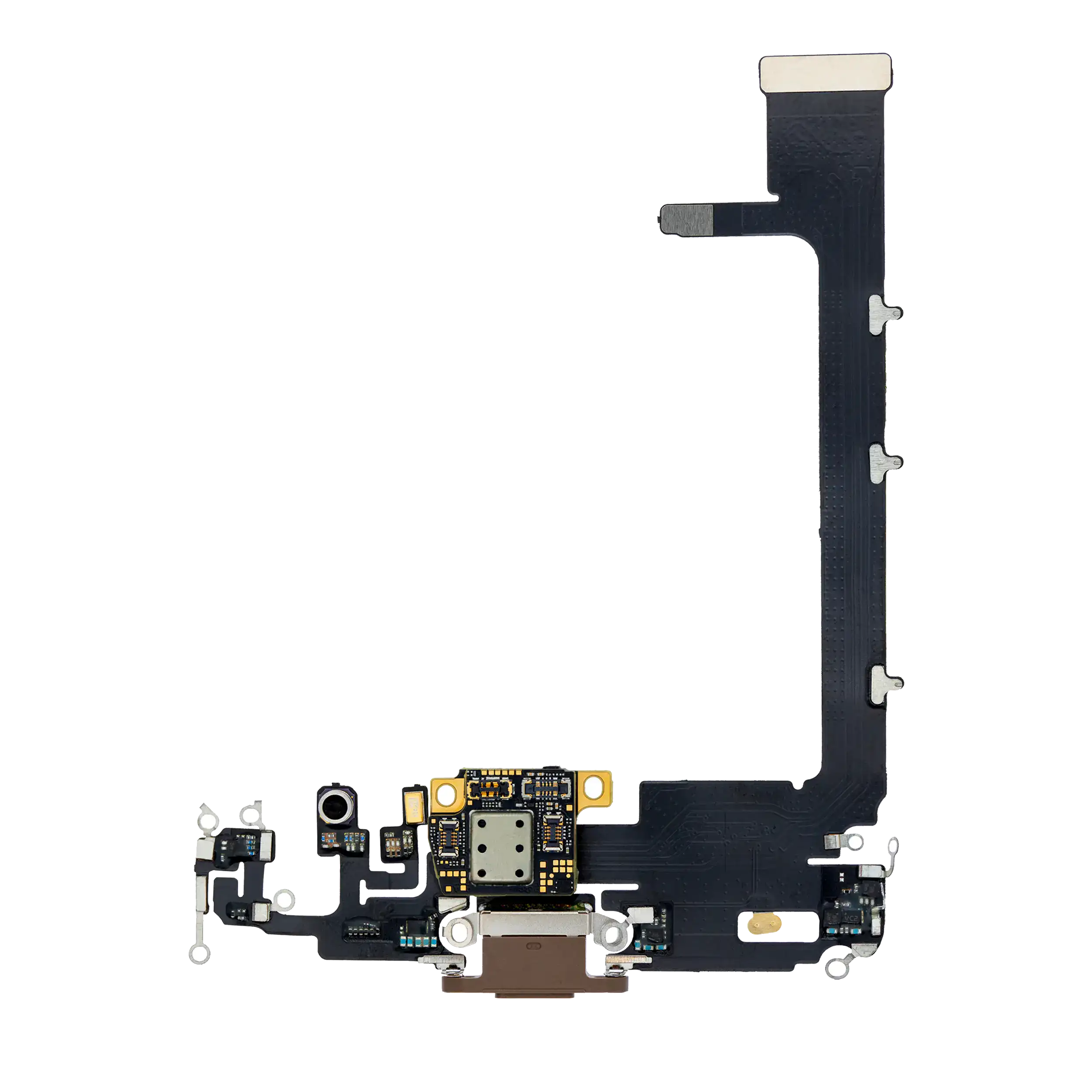 Charging Port Flex Cable With Board Compatible For Iphone 11 Pro Max (Aftermarket Plus) (Gold)