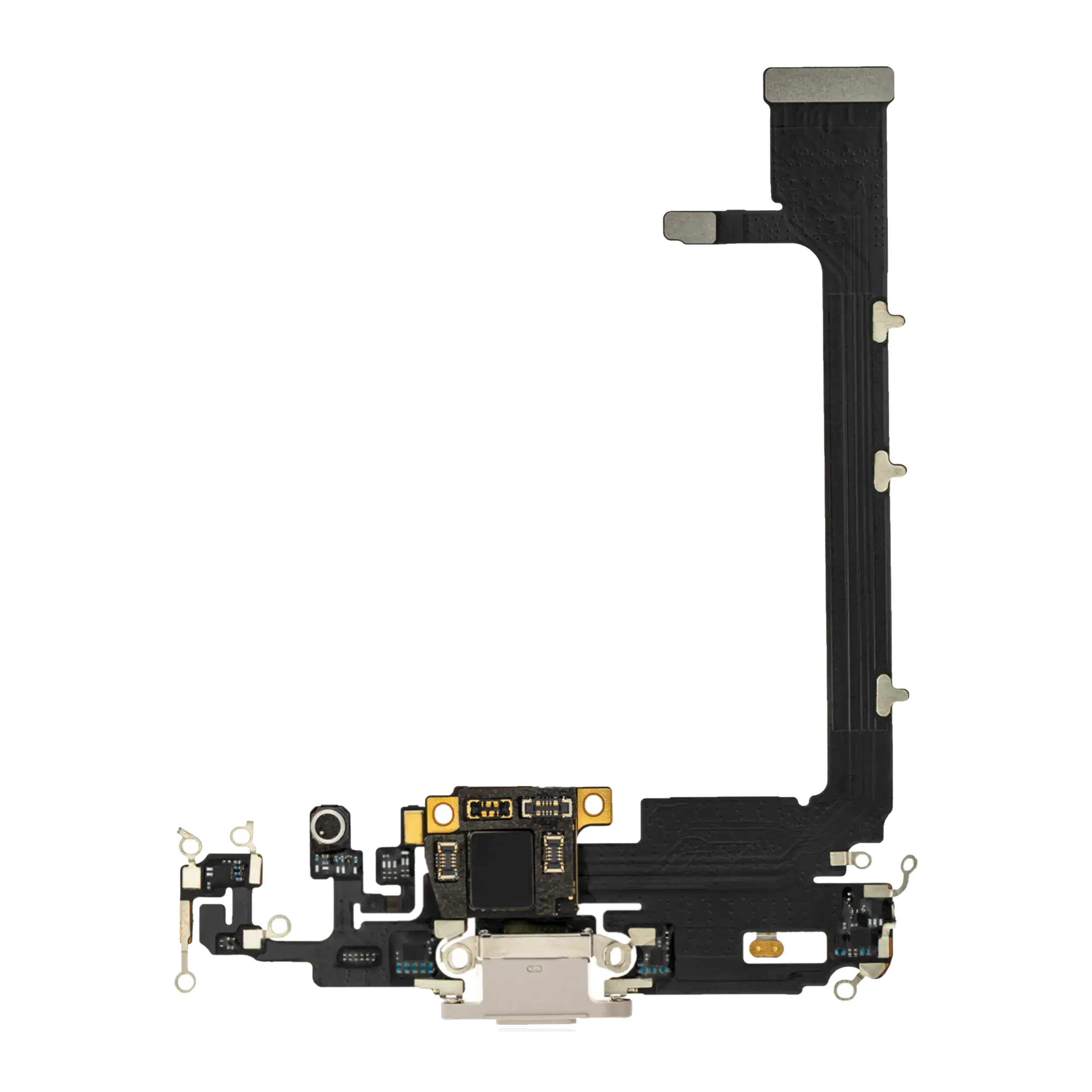 Charging Port Flex Cable With Board Compatible For Iphone 11 Pro Max (Aftermarket Plus) (Silver)