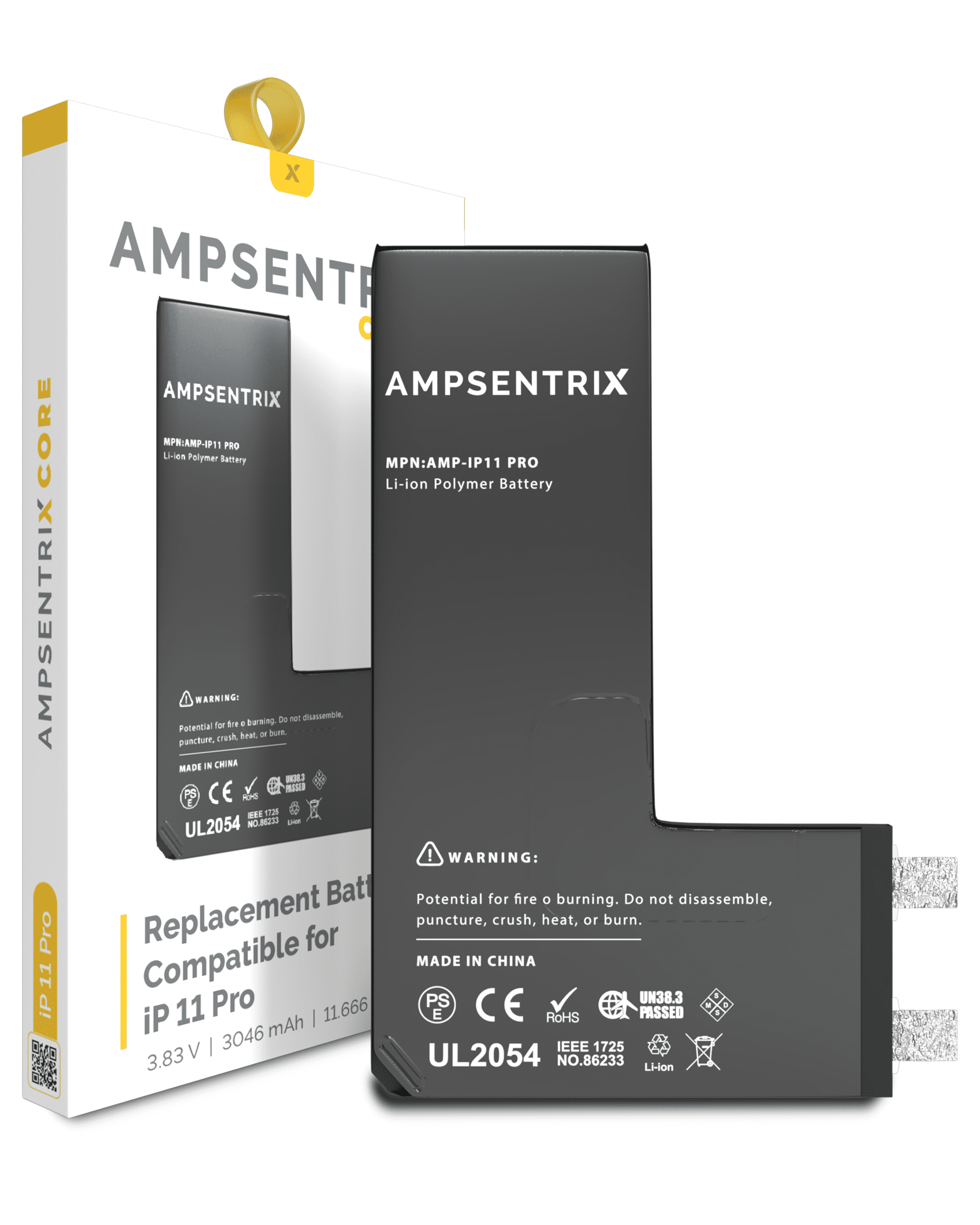 Replacement Battery Core Compatible For Iphone 11 Pro (Spot Welding Required) (Ampsentrix Core)