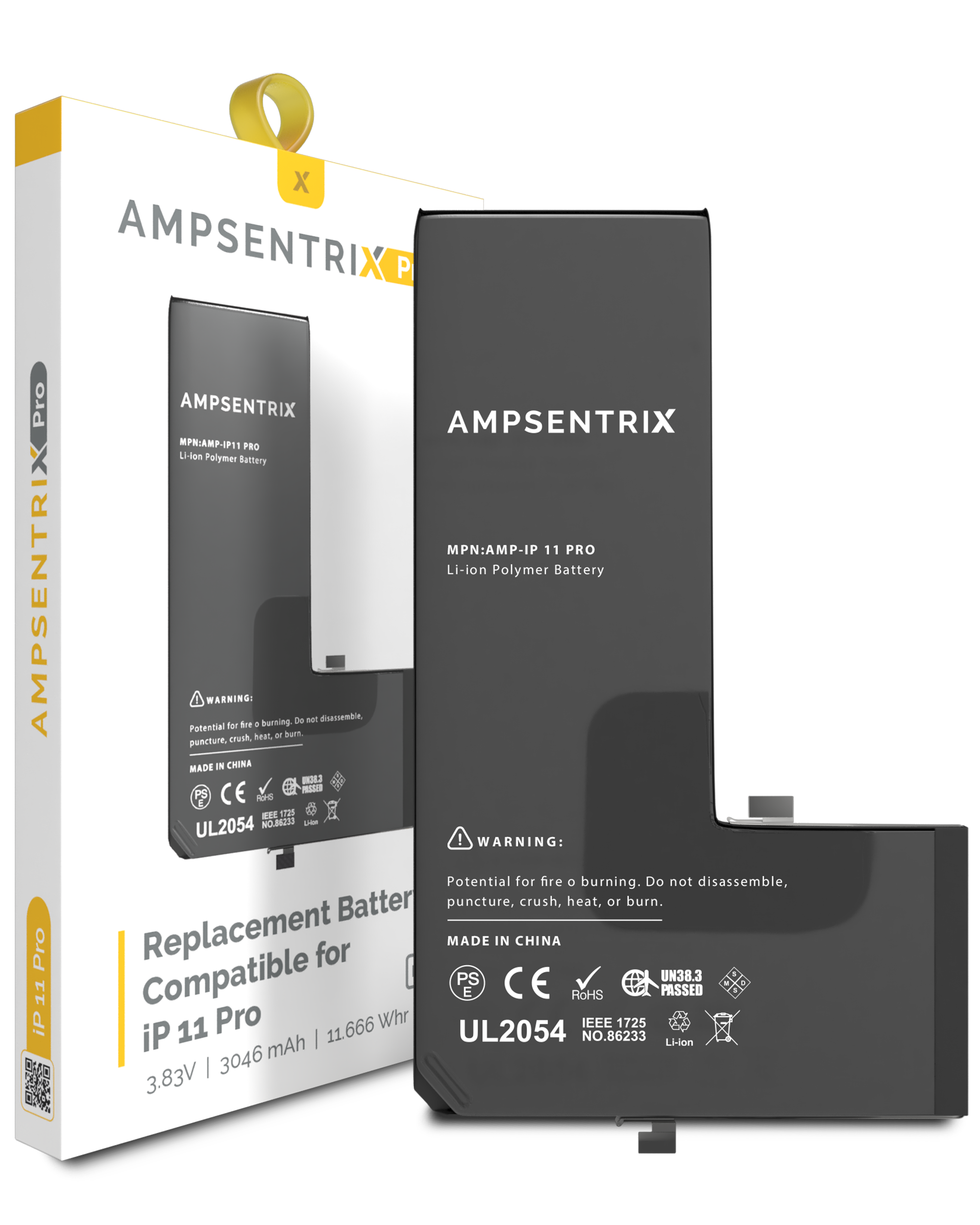 Replacement Battery Compatible For Iphone 11 Pro (Ampsentrix Pro)