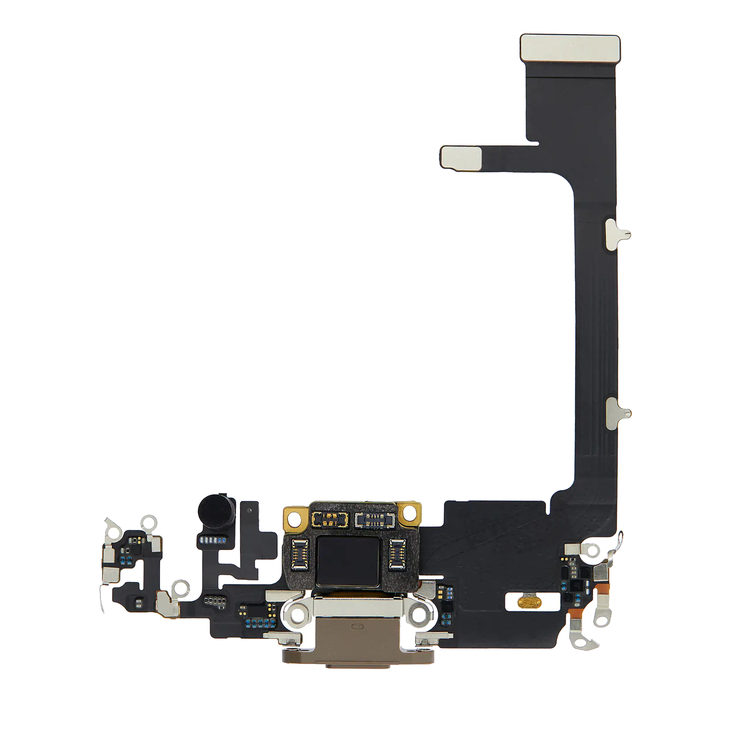 Charging Port Flex Cable With Board Compatible For Iphone 11 Pro (Used  Pull) (Gold)