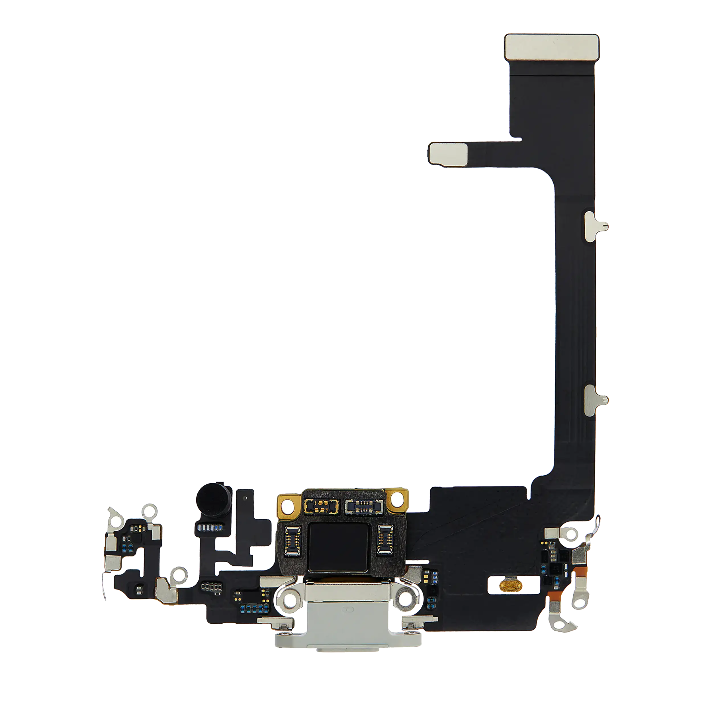 Charging Port Flex Cable With Board Compatible For Iphone 11 Pro (Used  Pull) (Silver)