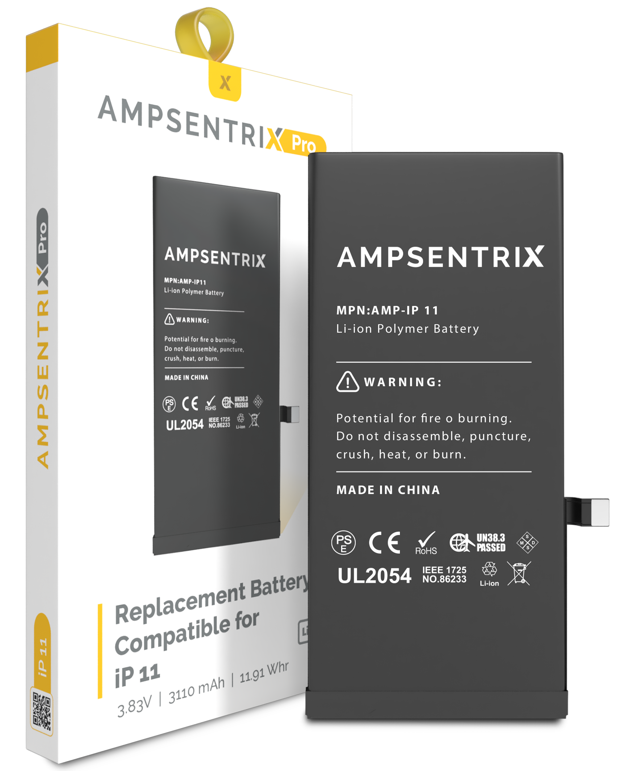 Replacement Battery Compatible For Iphone 11 (Ampsentrix Pro)