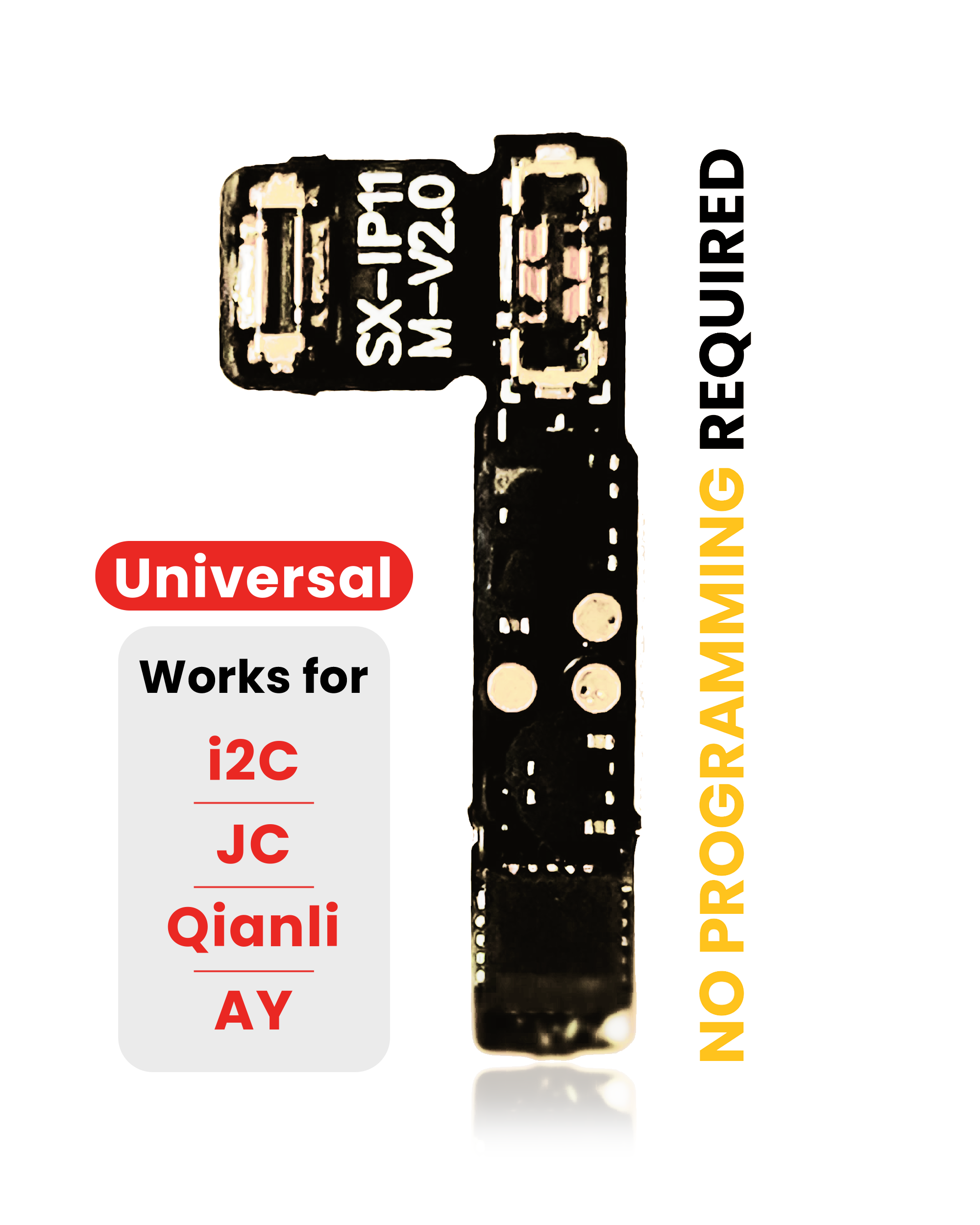 Pre-Programmed Universal Battery Tag-On Flex (Soldering Not Required) Compatible For Iphone 11 (Ampsentrix) (Compatible With I2C, Jcid, Qianli)