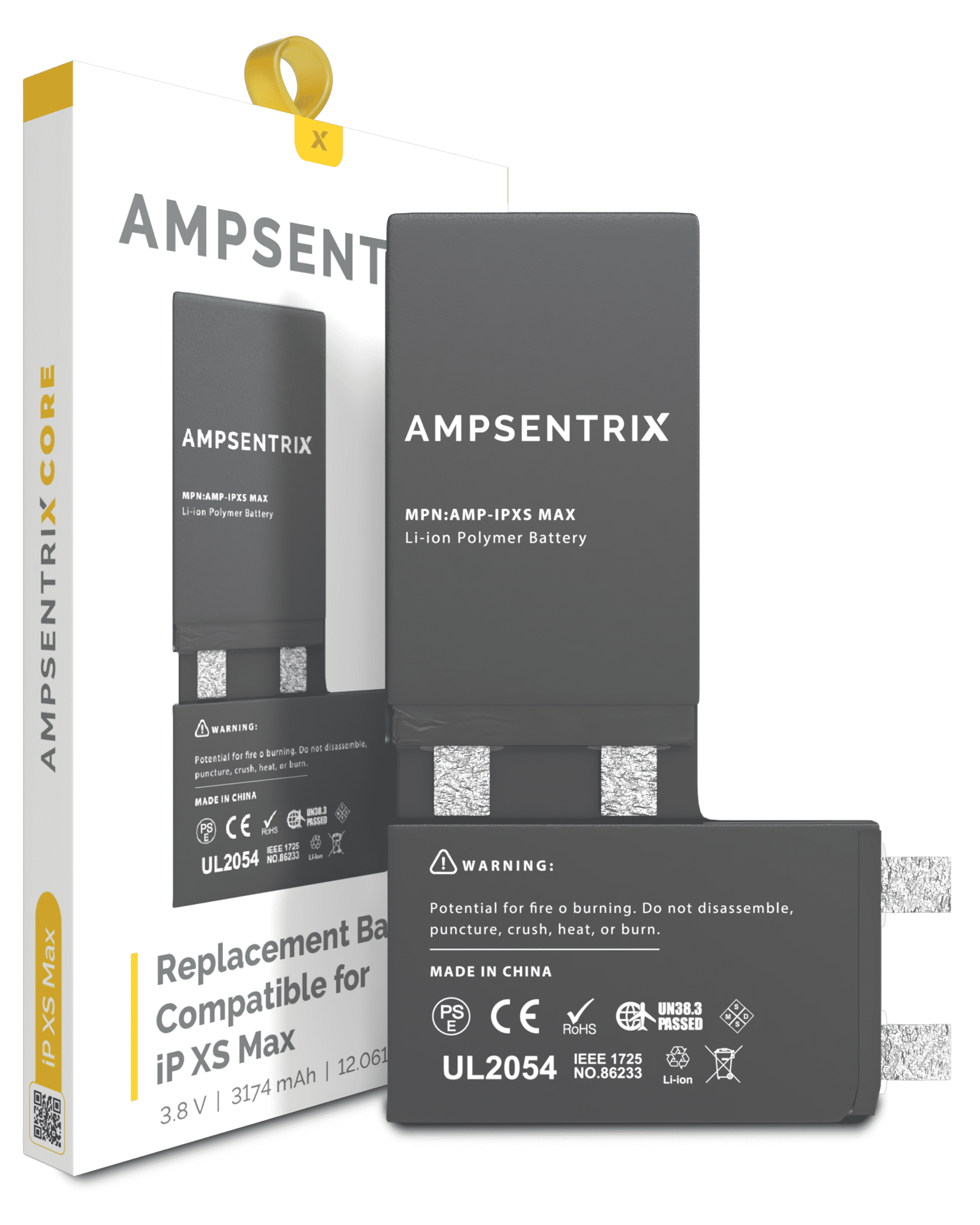 Replacement Battery Core Compatible For Iphone Xs Max (Spot Welding Required) (Ampsentrix Core)