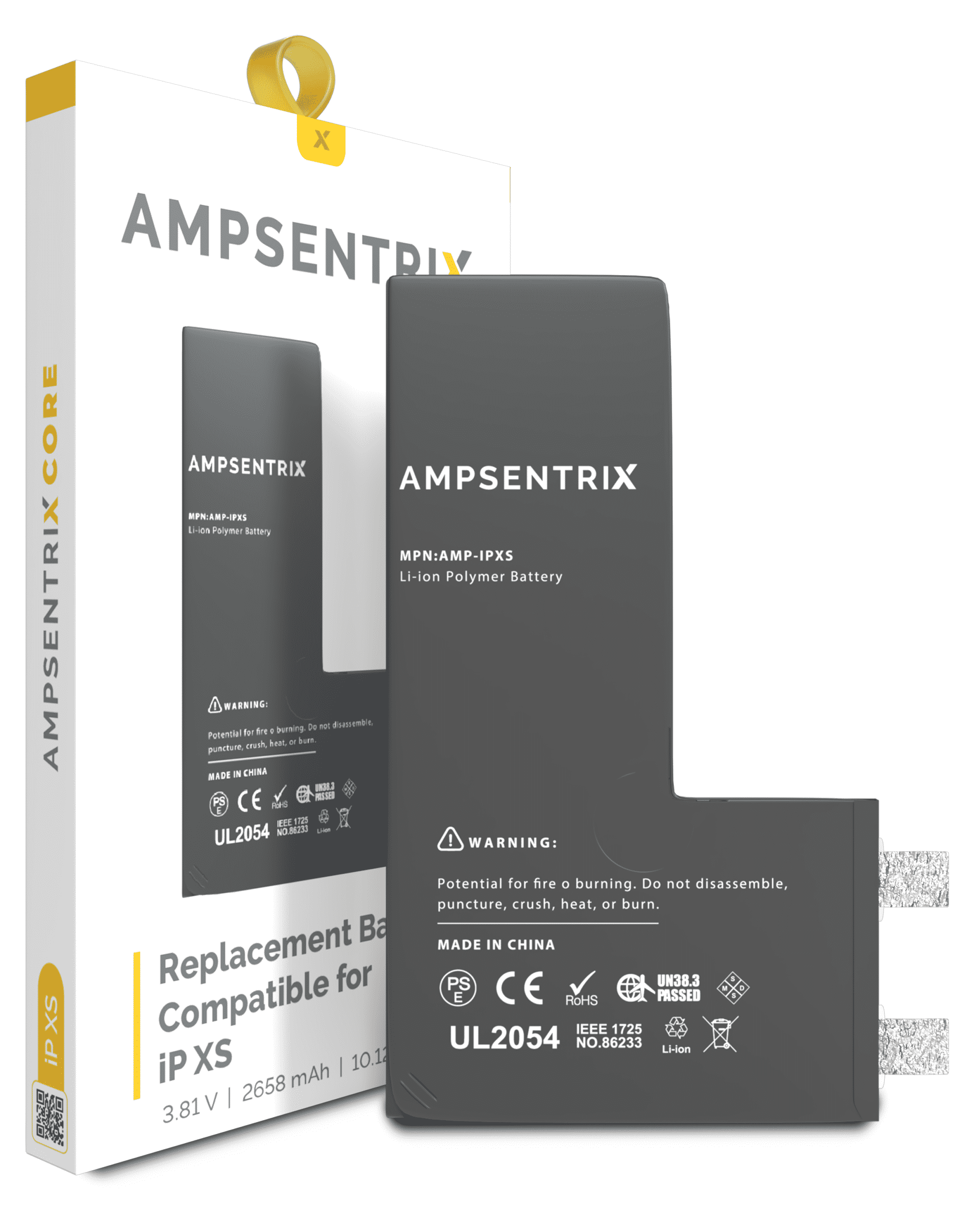Replacement Battery Core Compatible For Iphone Xs (Spot Welding Required) (Ampsentrix Core)