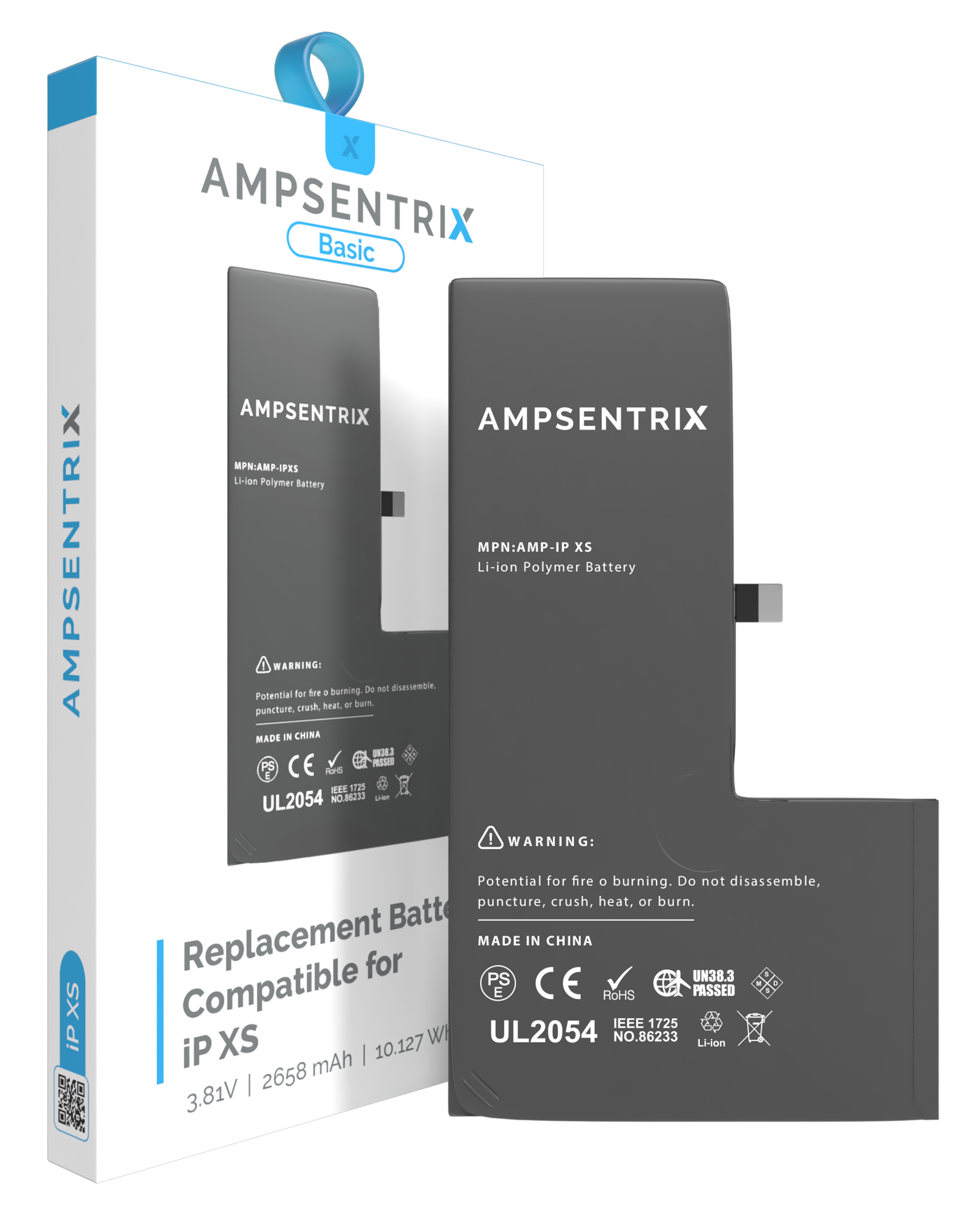 Replacement Battery Compatible For Iphone Xs (Ampsentrix Basic)