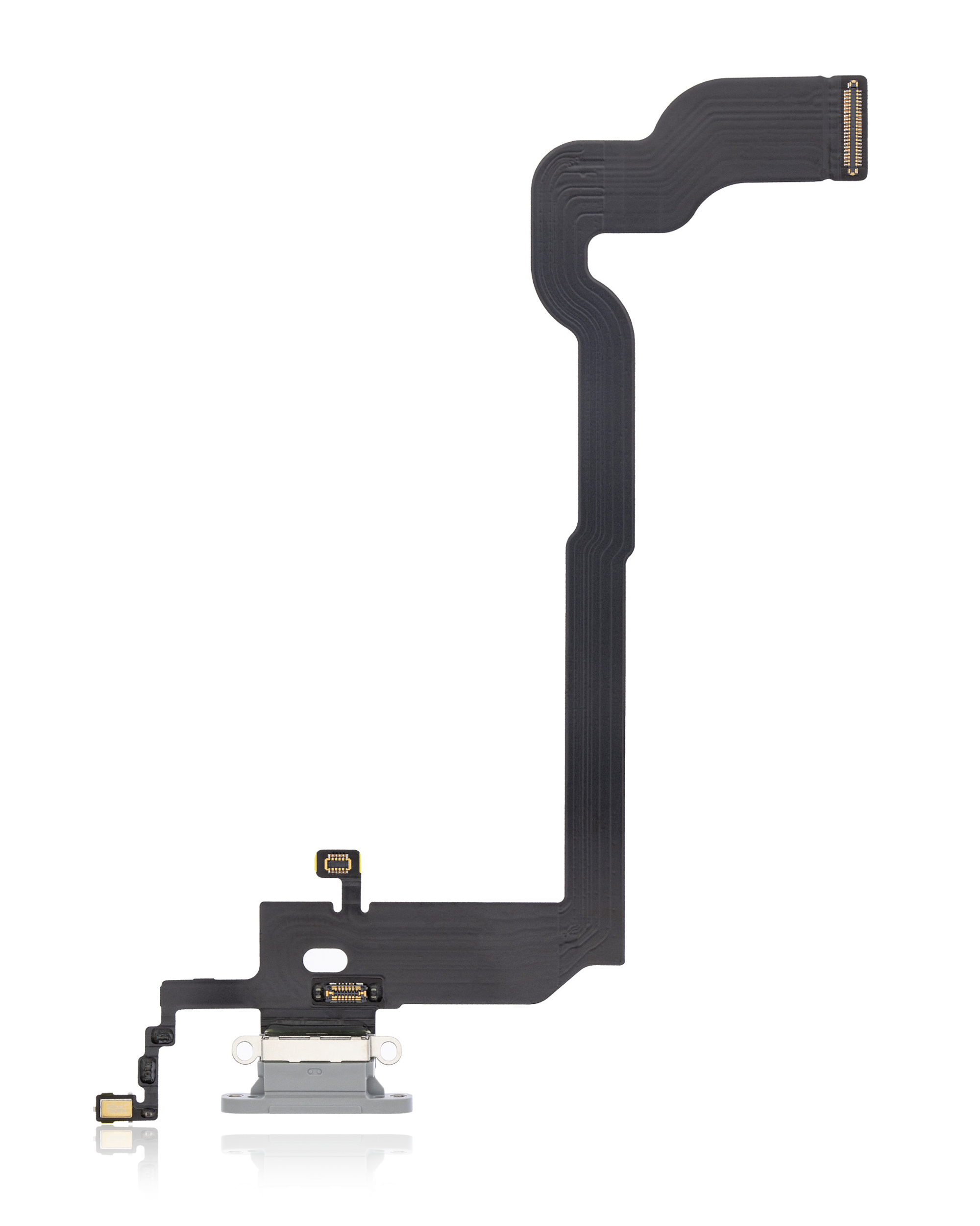 Charging Port Flex Cable Compatible For Iphone X (Premium) (Silver)
