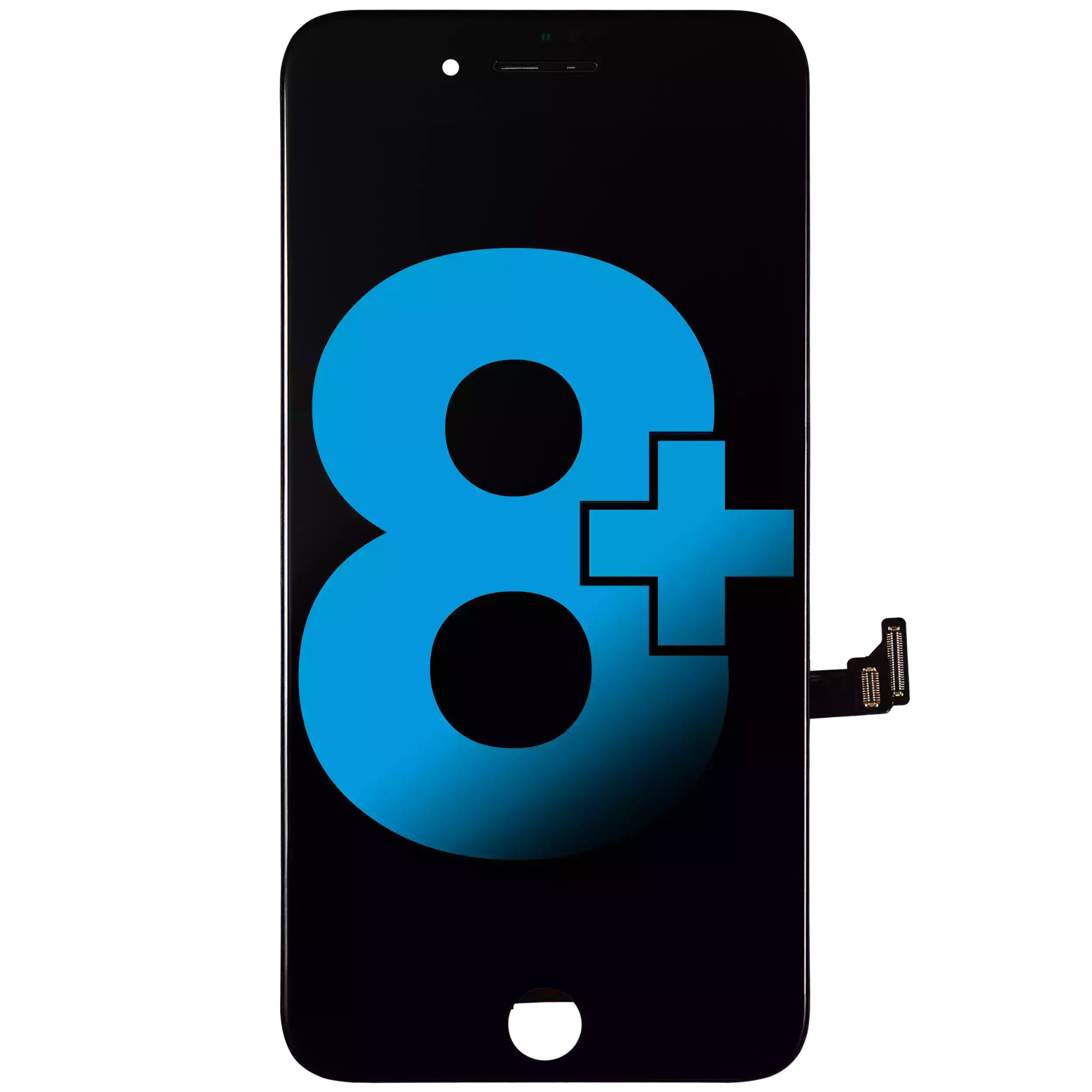Lcd Assembly With Steel Plate Compatible For Iphone 8 Plus (Aftermarket) (Black)