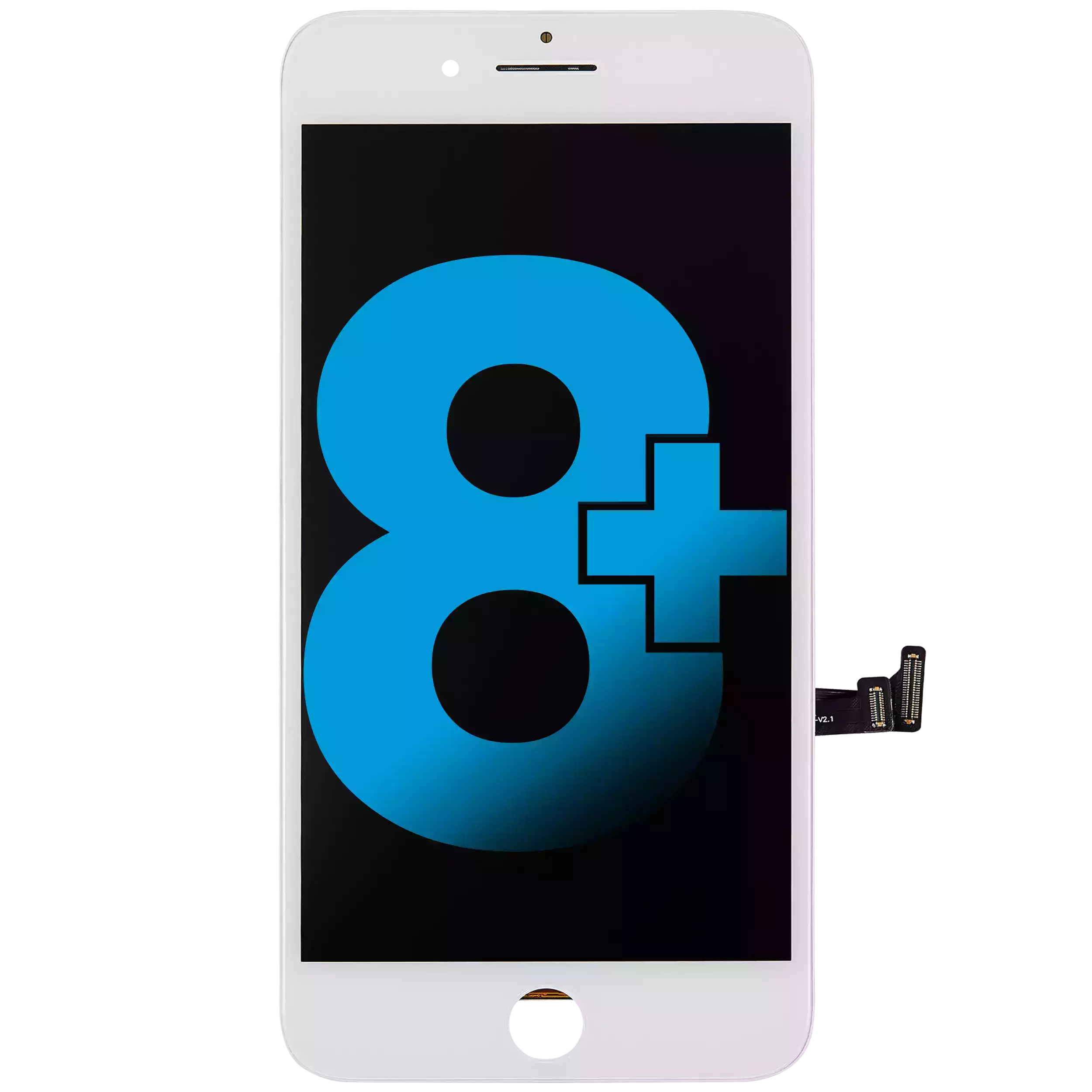 Lcd Assembly With Steel Plate Compatible For Iphone 8 Plus (Aftermarket) (White)
