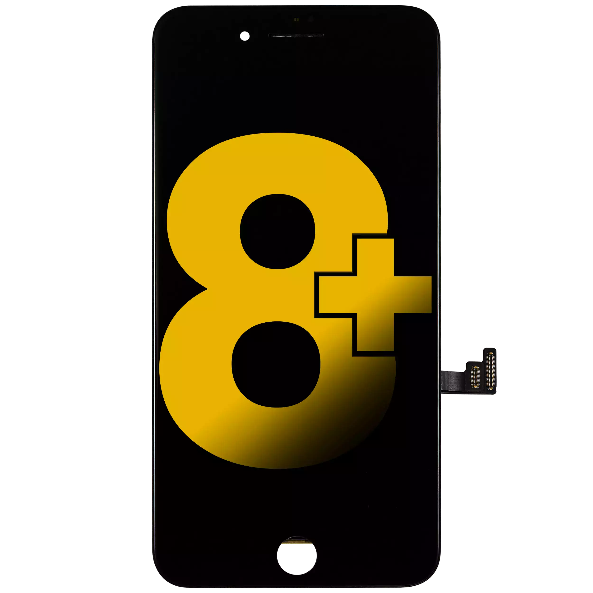 Lcd Assembly With Steel Plate Compatible For Iphone 8 Plus (Refurbished) (Black)
