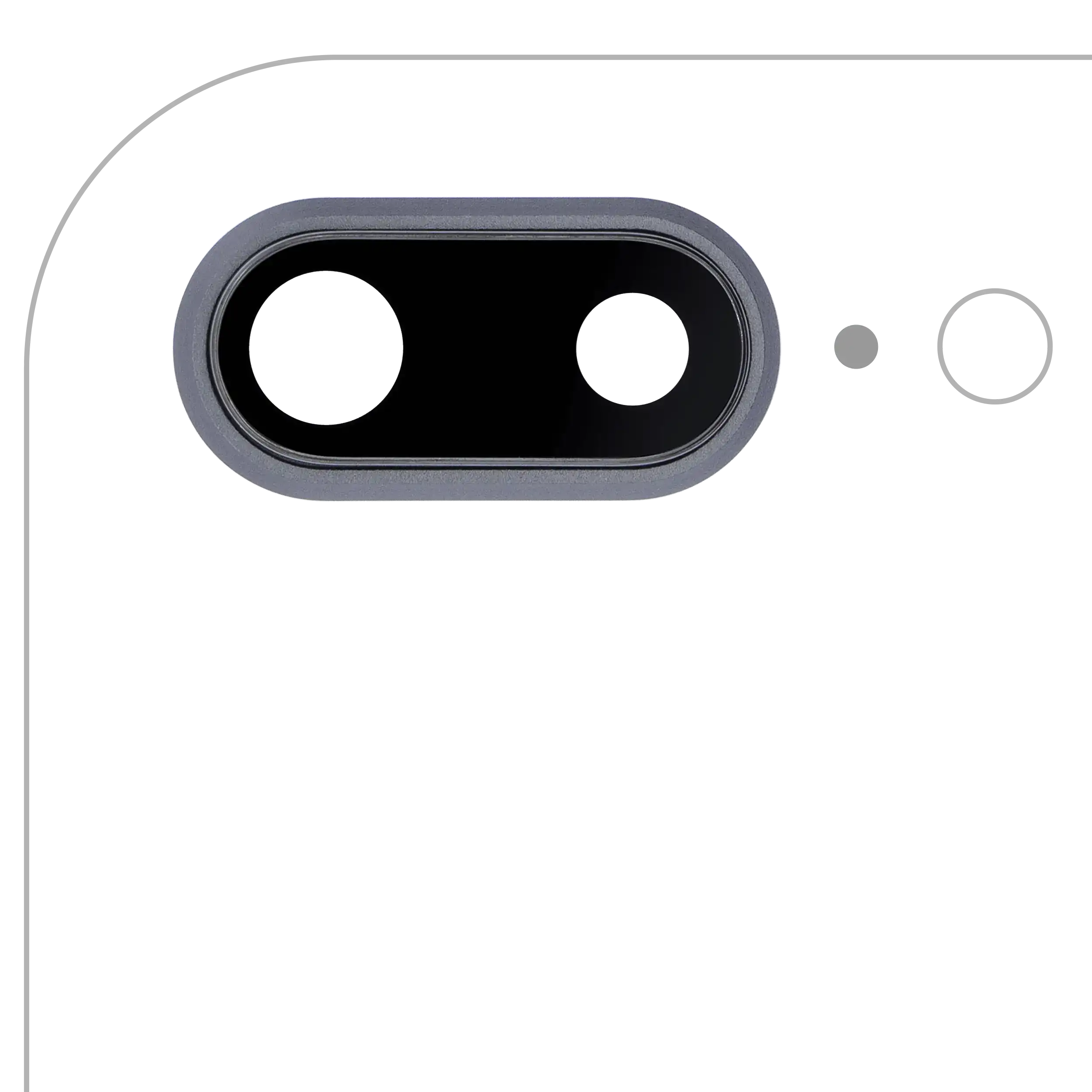 Back Camera Lens With Bracket & Bezel Compatible For Iphone 8 Plus (Aftermarket Plus) (Space Gray) (10 Pack)