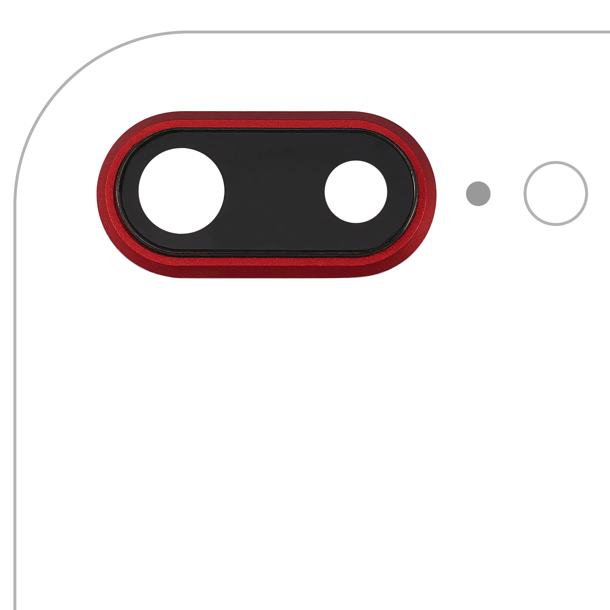 Back Camera Lens With Bracket & Bezel Compatible For Iphone 8 Plus (Aftermarket Plus) (Red) (10 Pack)