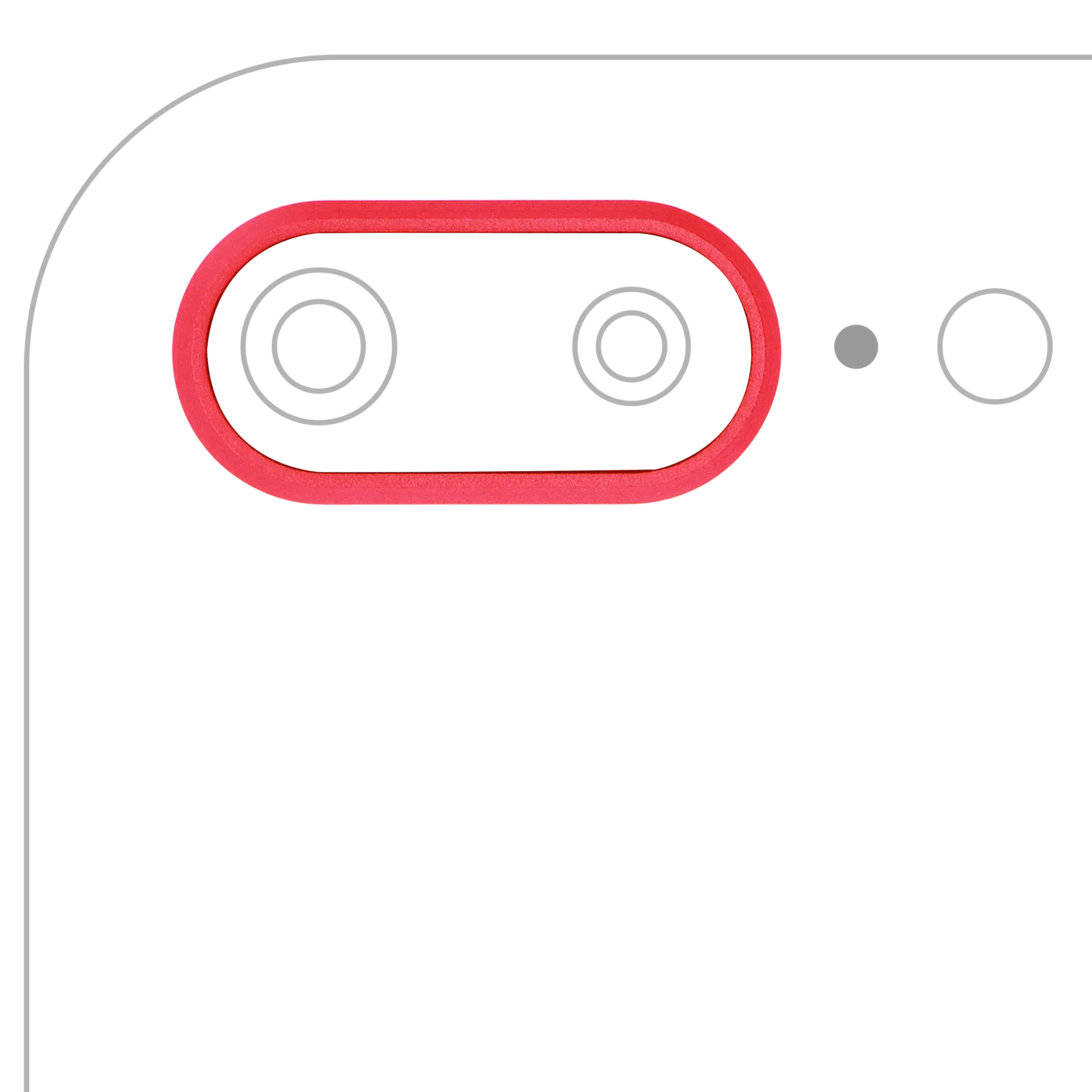 Back Camera Bezel Ring Only Compatible For Iphone 8 Plus (Red) (10 Pack)