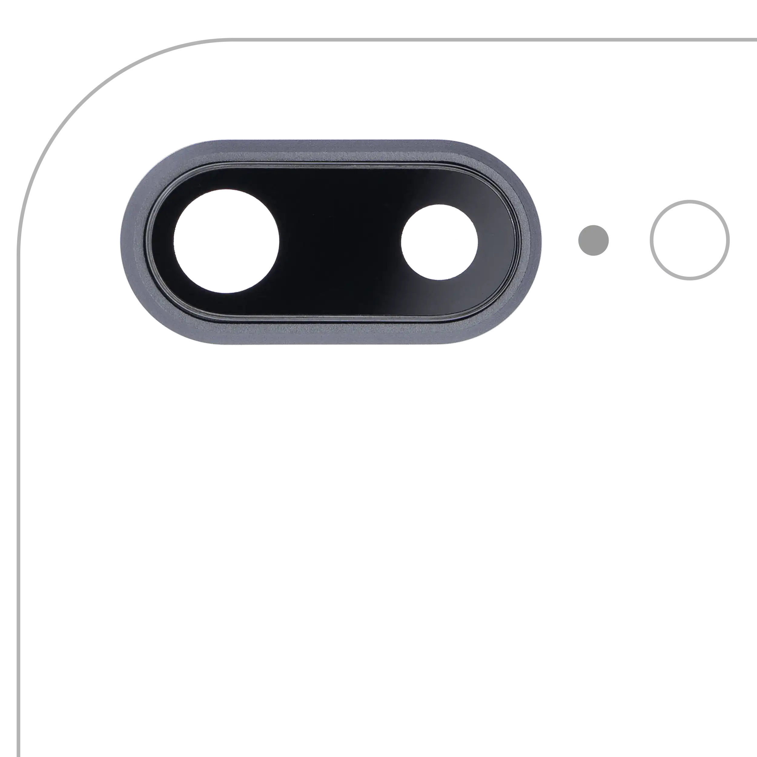 Back Camera Lens With Bracket & Bezel Compatible For Iphone 8 Plus (Space Gray) (10 Pack) (Real Sapphire L Premium)