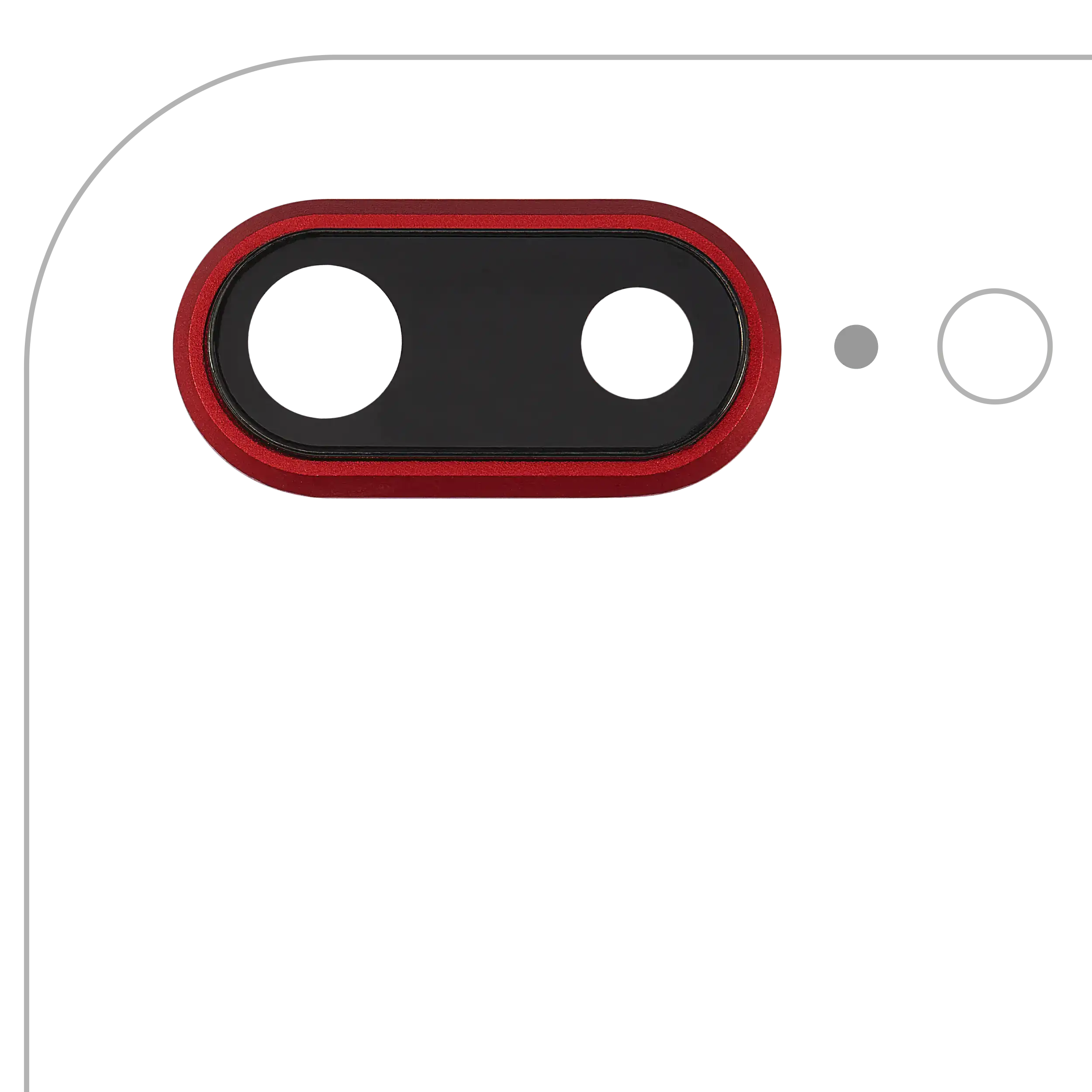 Back Camera Lens With Bracket & Bezel Compatible For Iphone 8 Plus (Red) (10 Pack) (Real Sapphire L Premium)