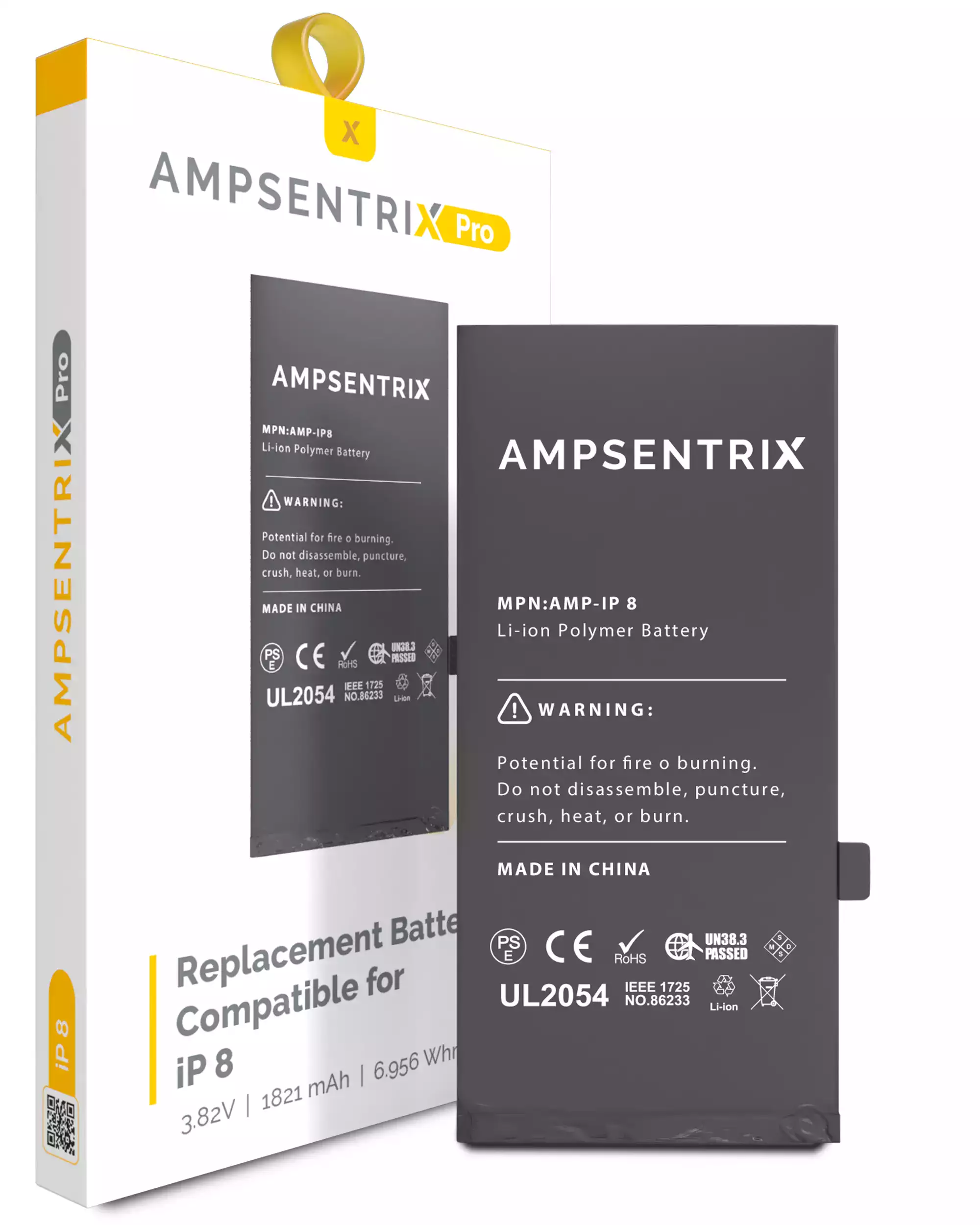 Replacement Battery Compatible For Iphone 8 (Ampsentrix Pro)