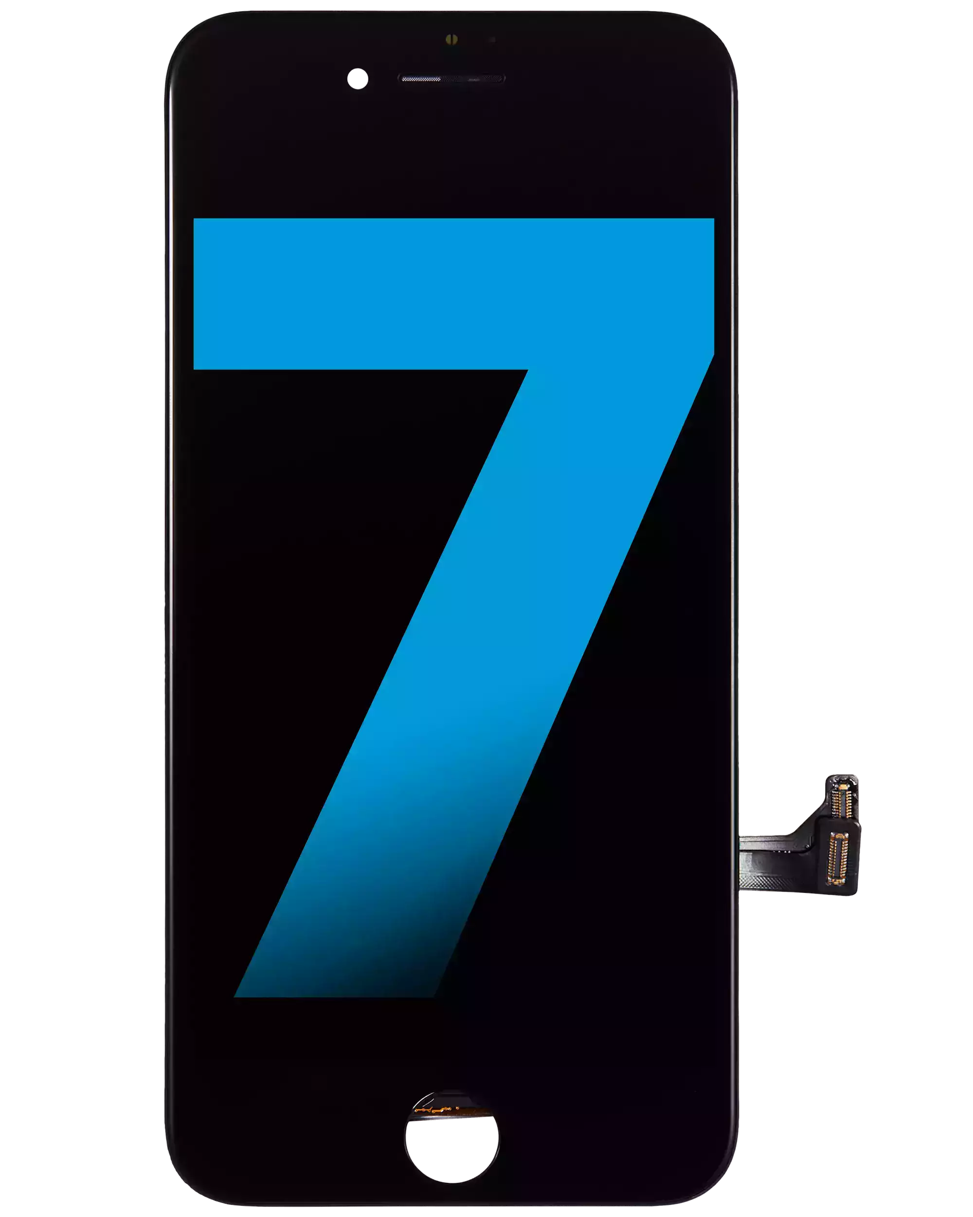 Lcd Assembly With Steel Plate Compatible For Iphone 7 (Aftermarket) (Black)
