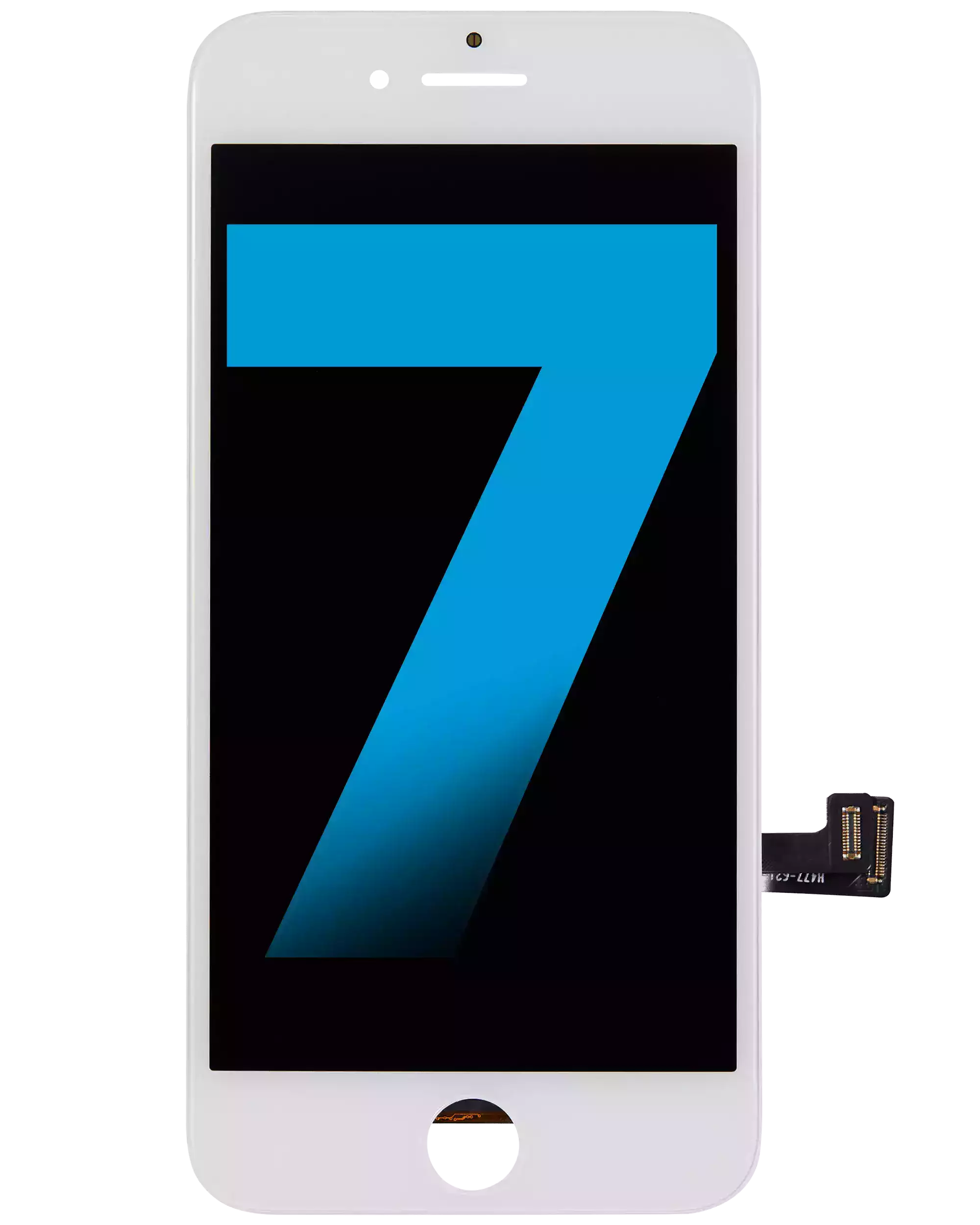 Lcd Assembly With Steel Plate Compatible For Iphone 7 (Aftermarket) (White)