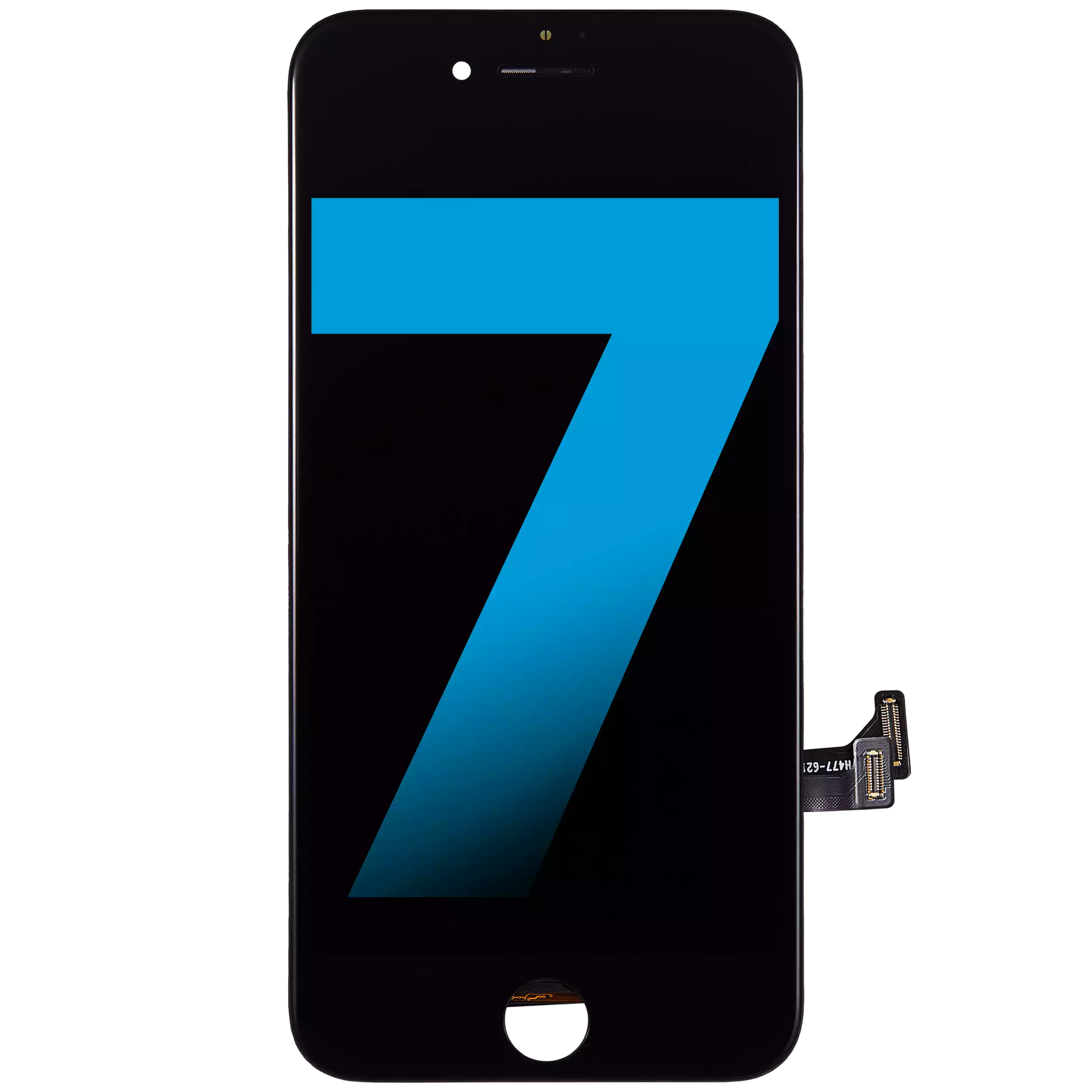Lcd Assembly With Steel Plate Compatible For Iphone 7 (Aftermarket: Aq7) (Black)