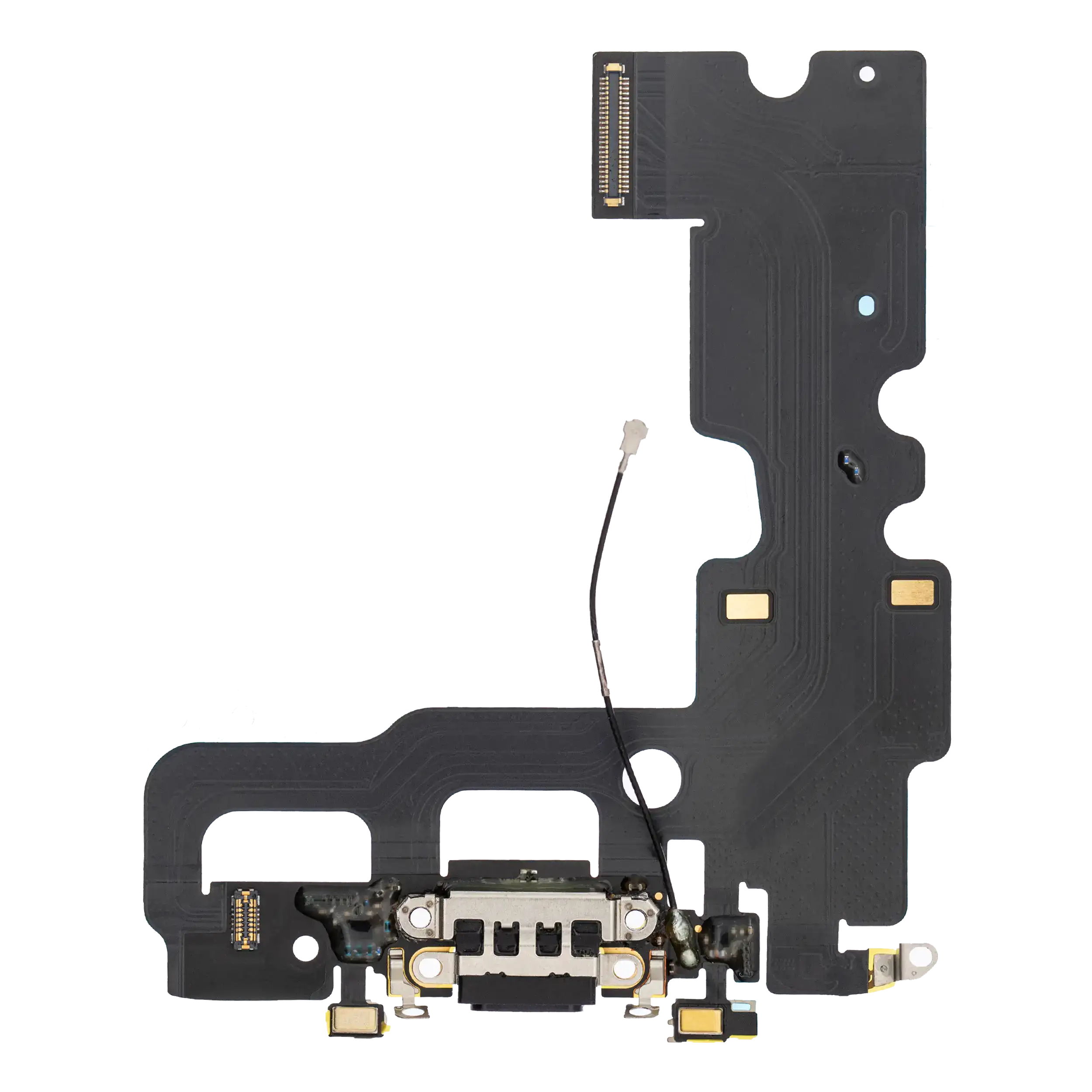 Charging Port Flex Cable Compatible For Iphone 7 (Premium) (Jet / Matte Black)
