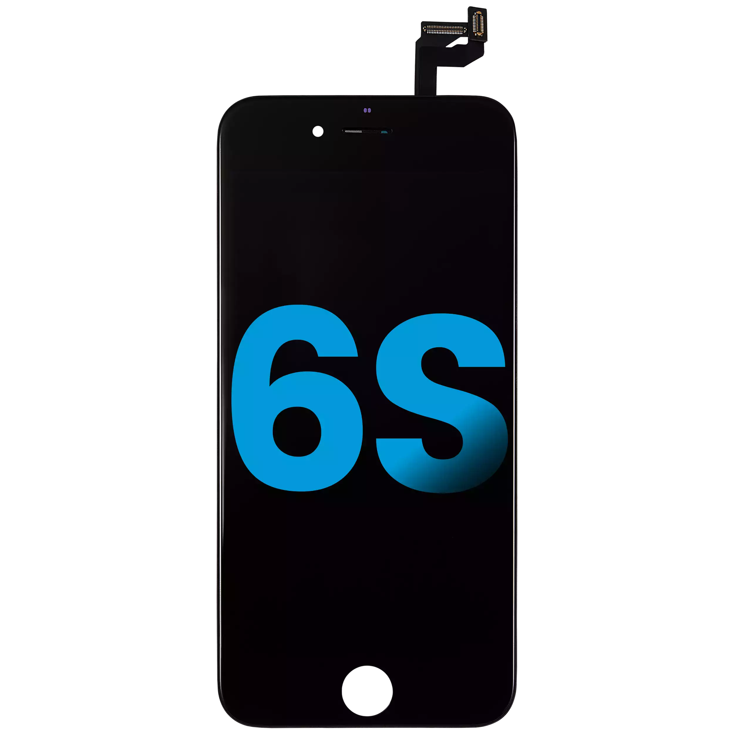 Lcd Assembly With Steel Plate Compatible For Iphone 6S (Aftermarket) (Black)