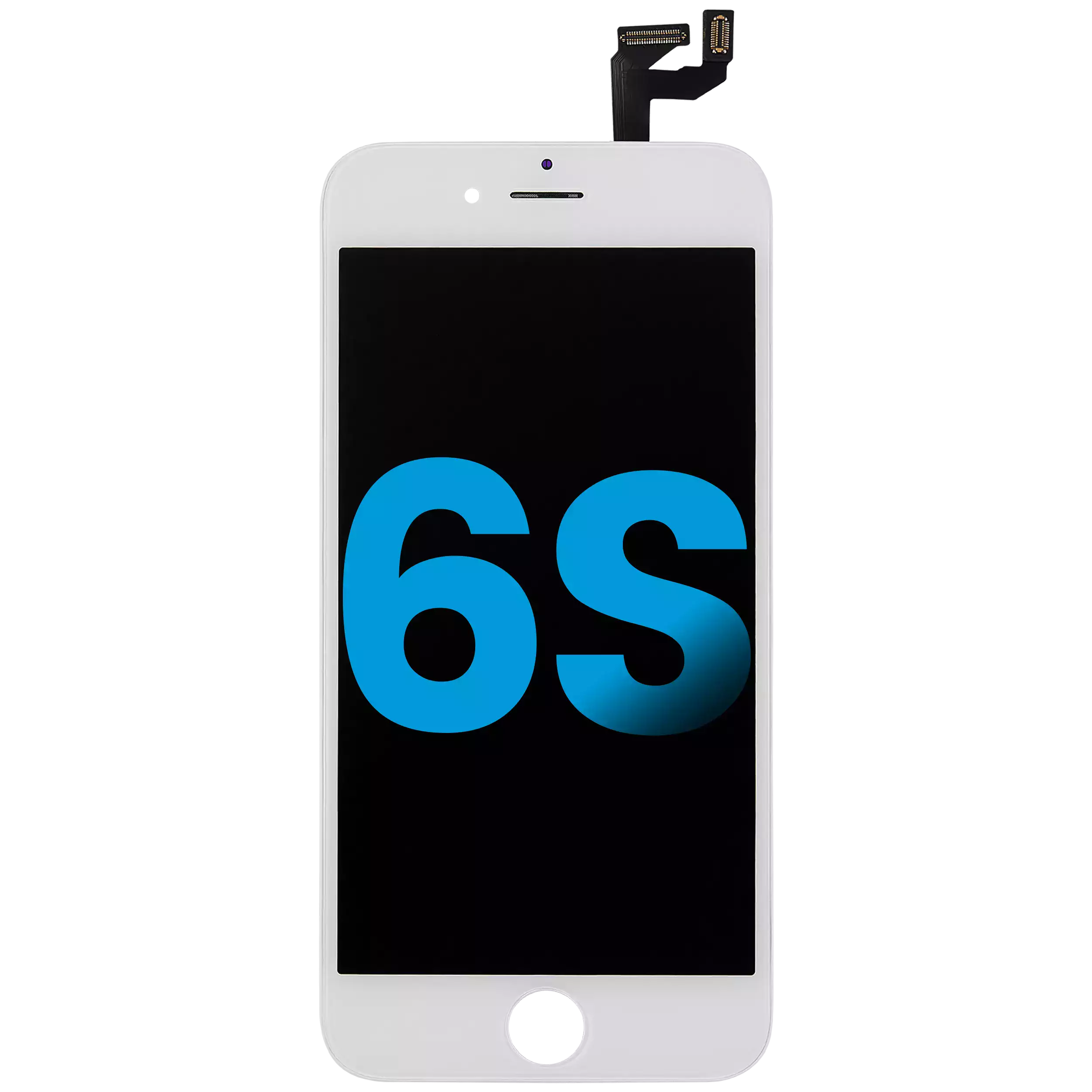 Lcd Assembly With Steel Plate Compatible For Iphone 6S (Aftermarket) (White)