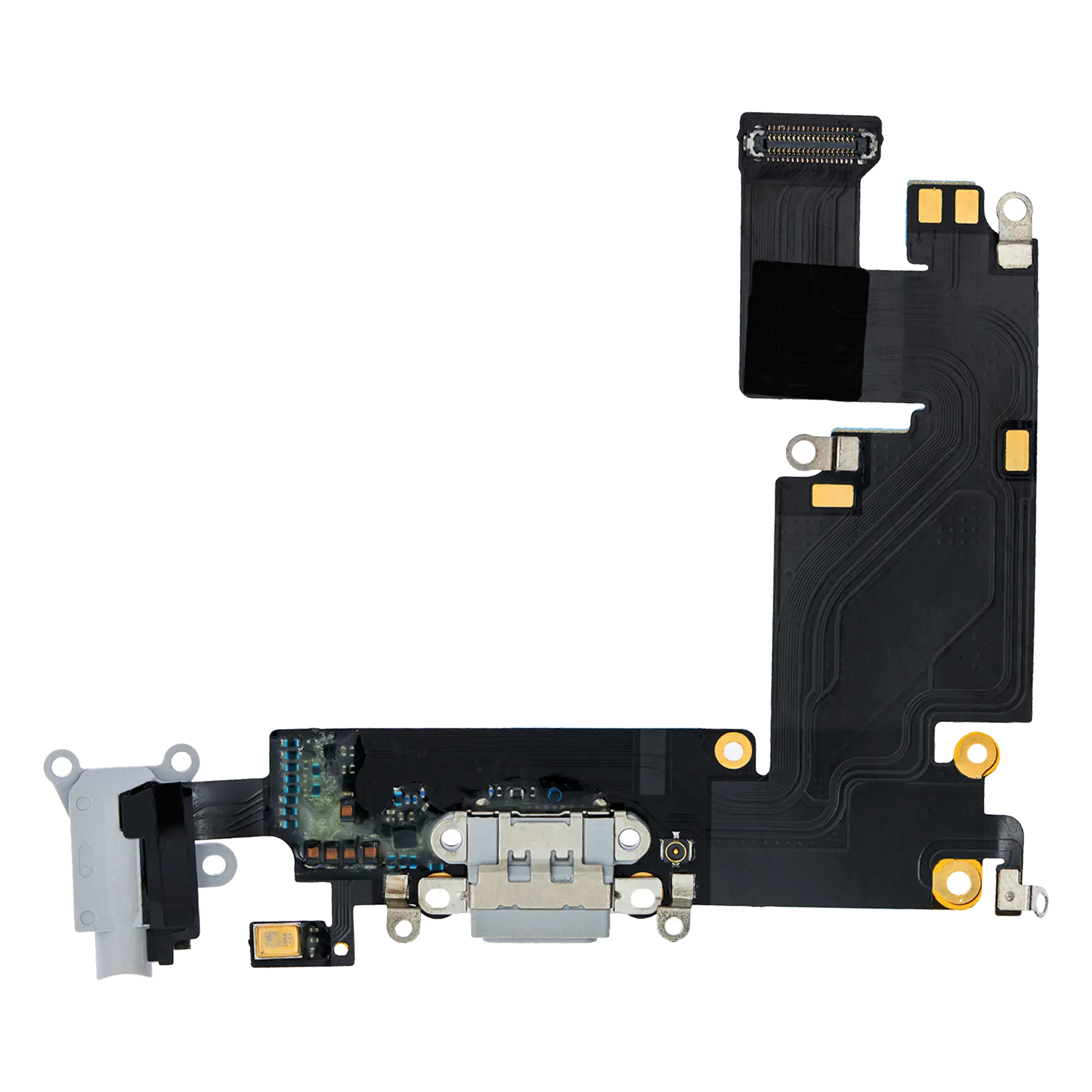 Charging Port Flex Cable Compatible For Iphone 6 Plus (Aftermarket) (Silver)