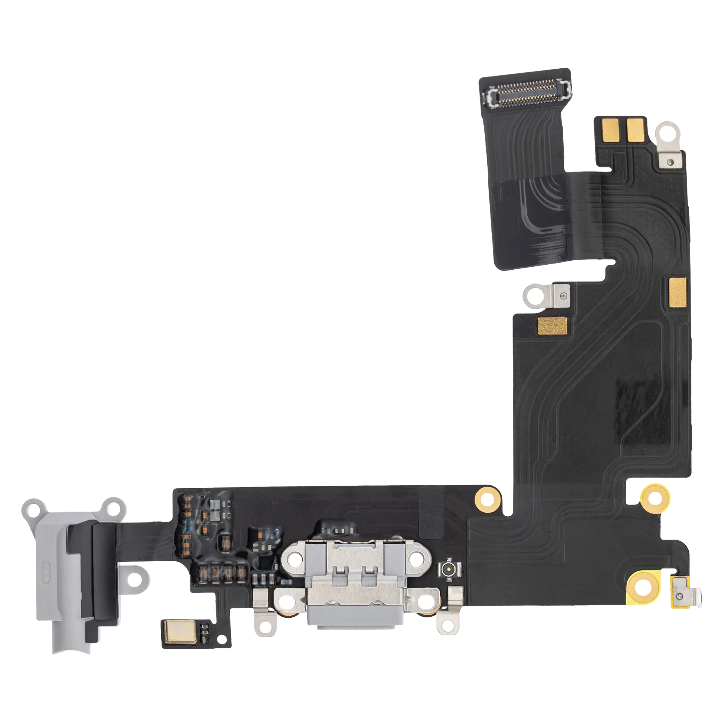 Charging Port Flex Cable Compatible For Iphone 6 Plus (Premium) (Silver)