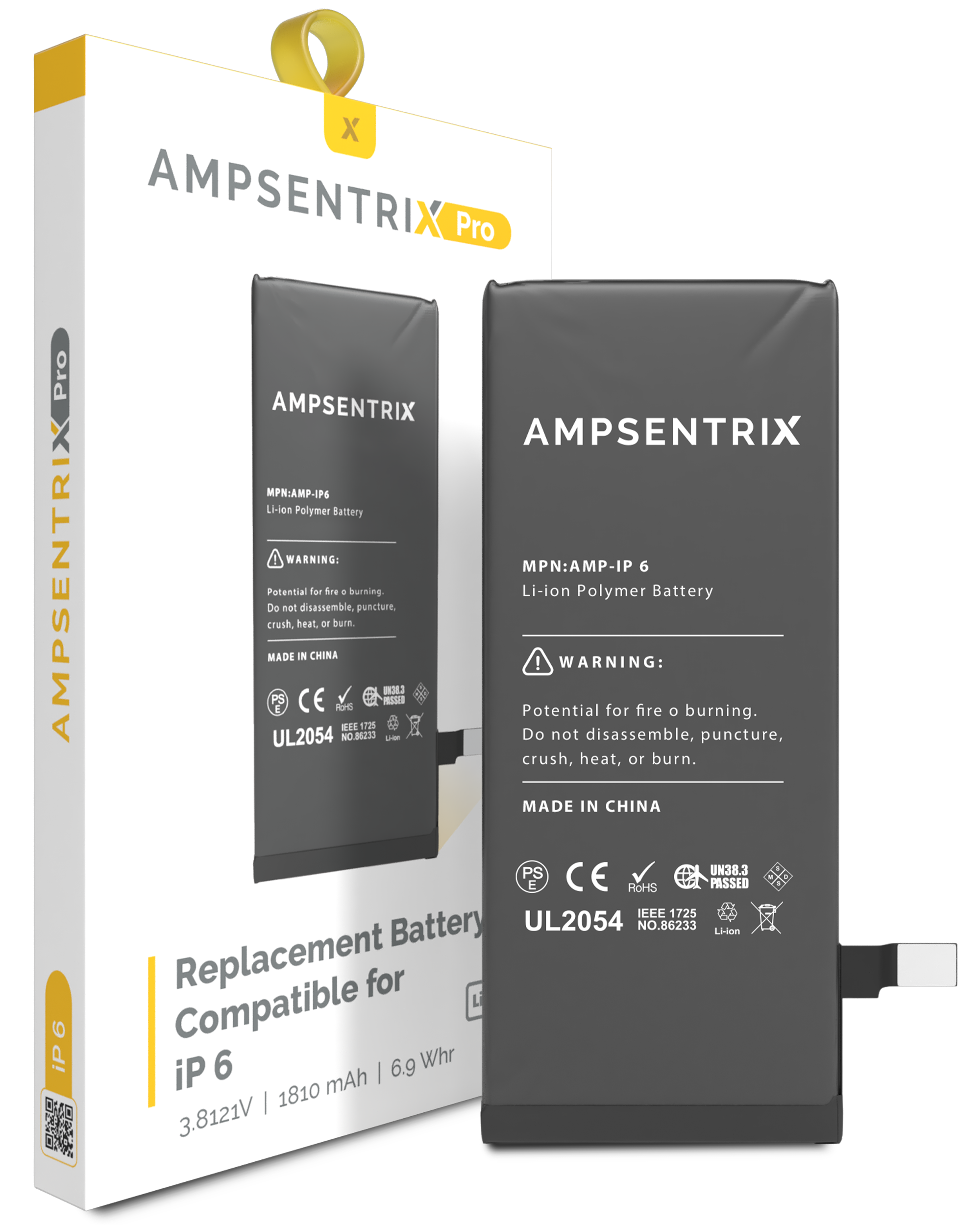 Replacement Battery Compatible For Iphone 6 (Ampsentrix Pro)