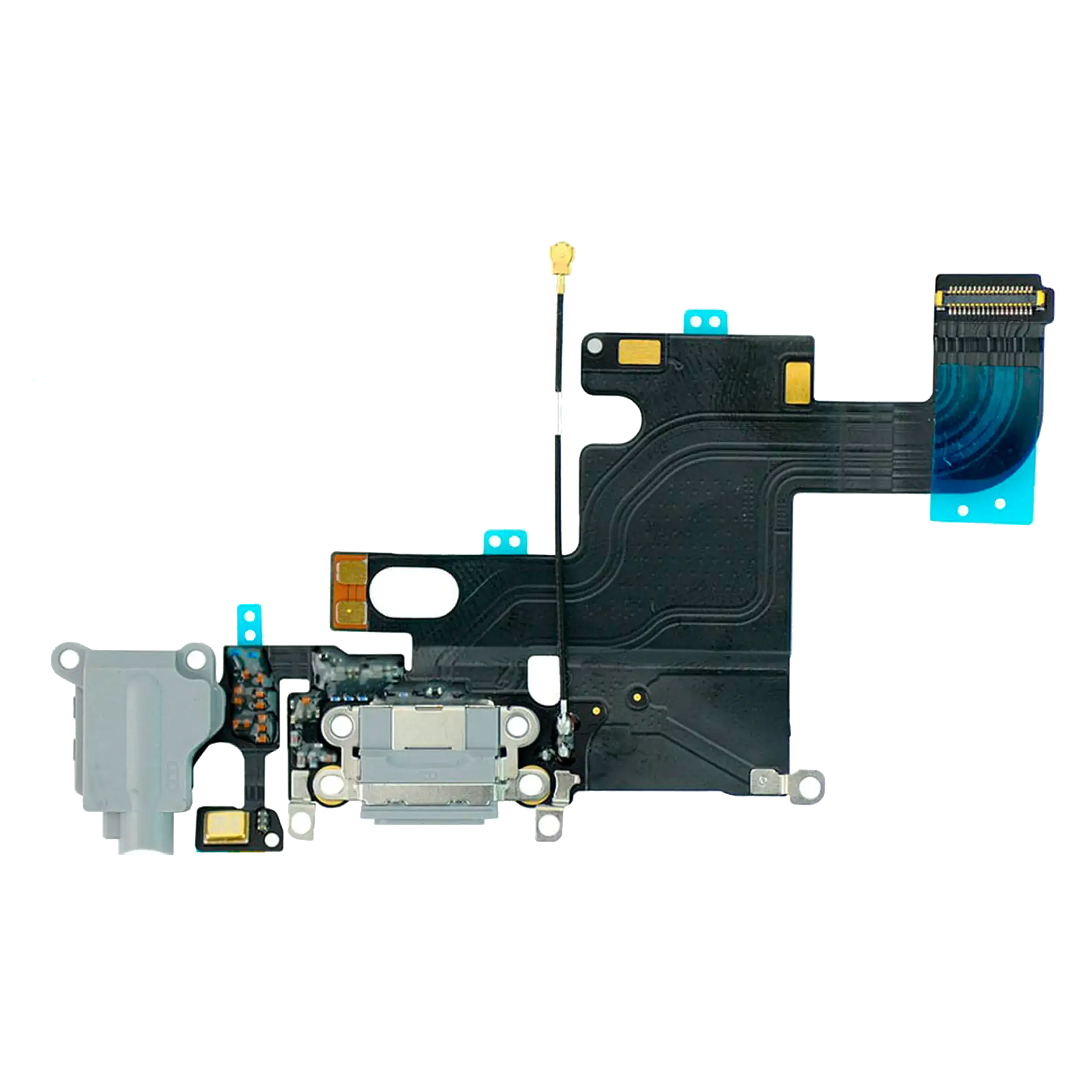 Charging Port Flex Cable Compatible For Iphone 6 (Aftermarket) (Silver)