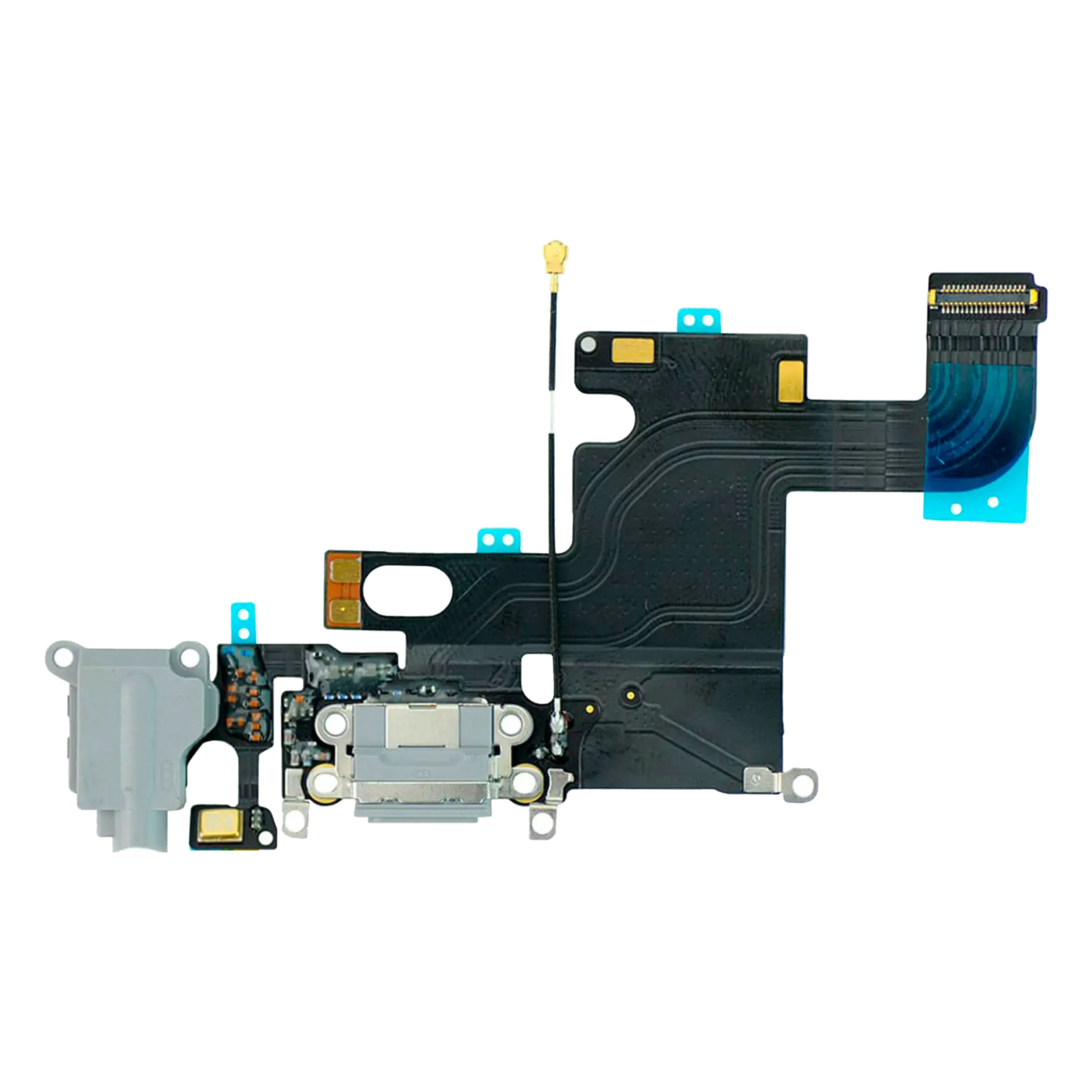 Charging Port Flex Cable Compatible For Iphone 6 (Premium) (Silver)
