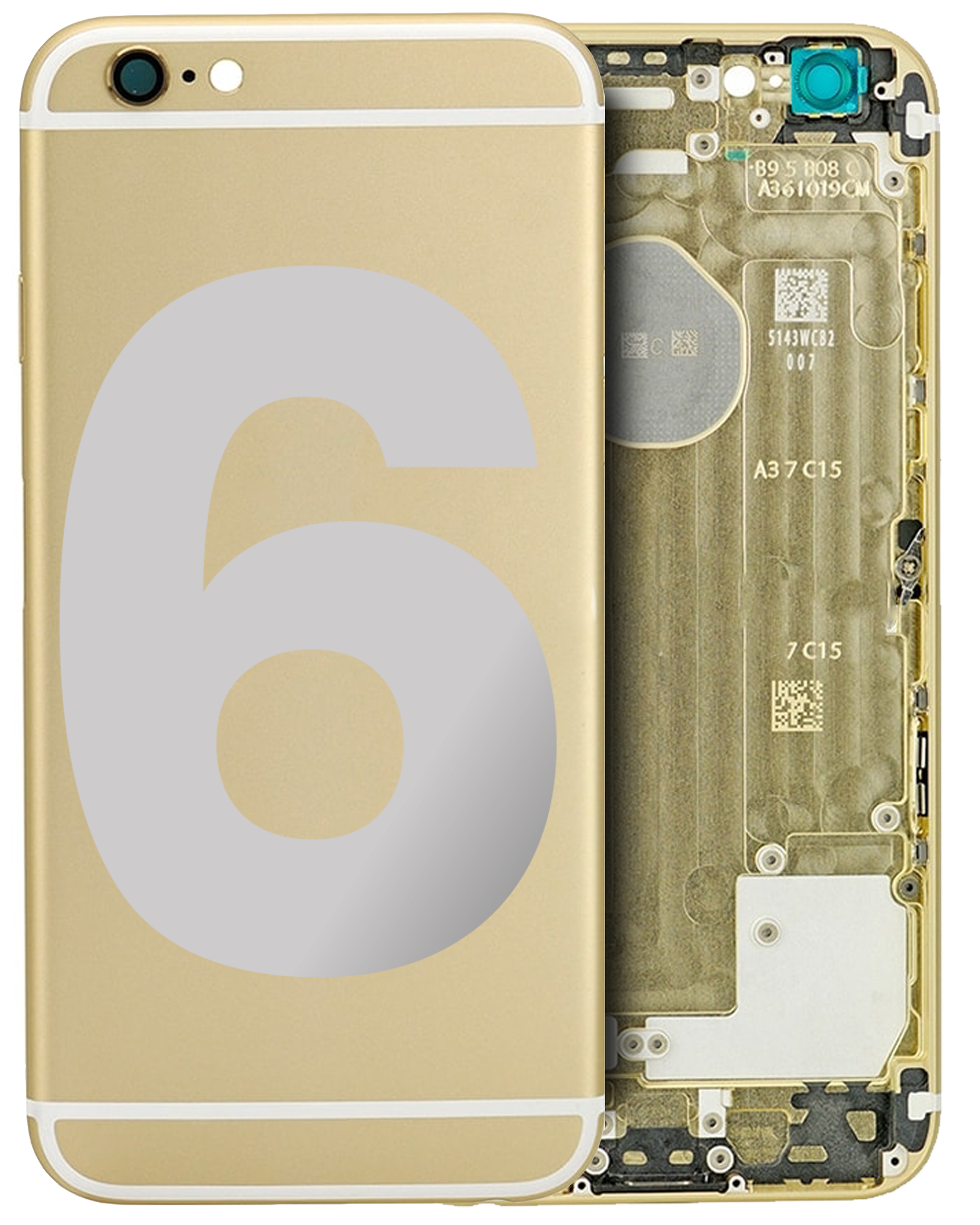 Back Housing Compatible For Iphone 6 (Generic) (Gold)