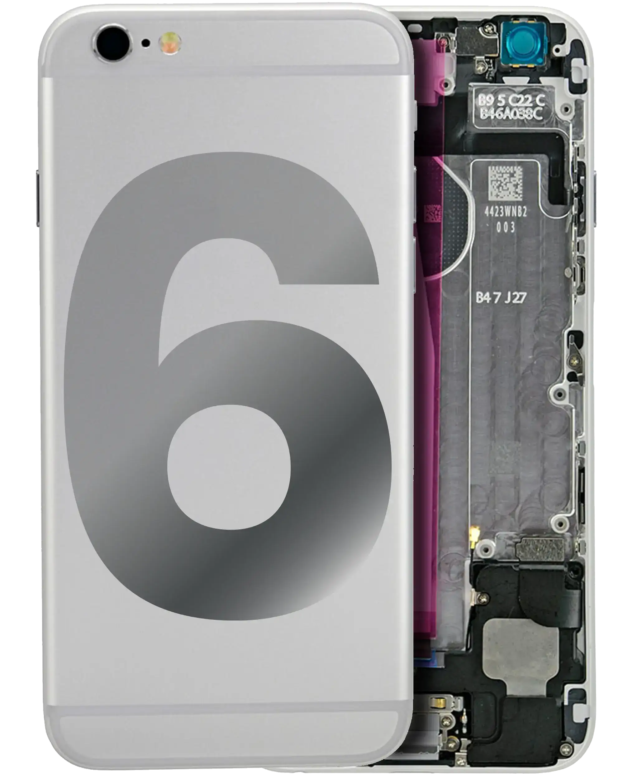 Back Housing W/ Small Components Pre-Installed Compatible For Iphone 6 (Used  Pull: Grade A) (Silver)