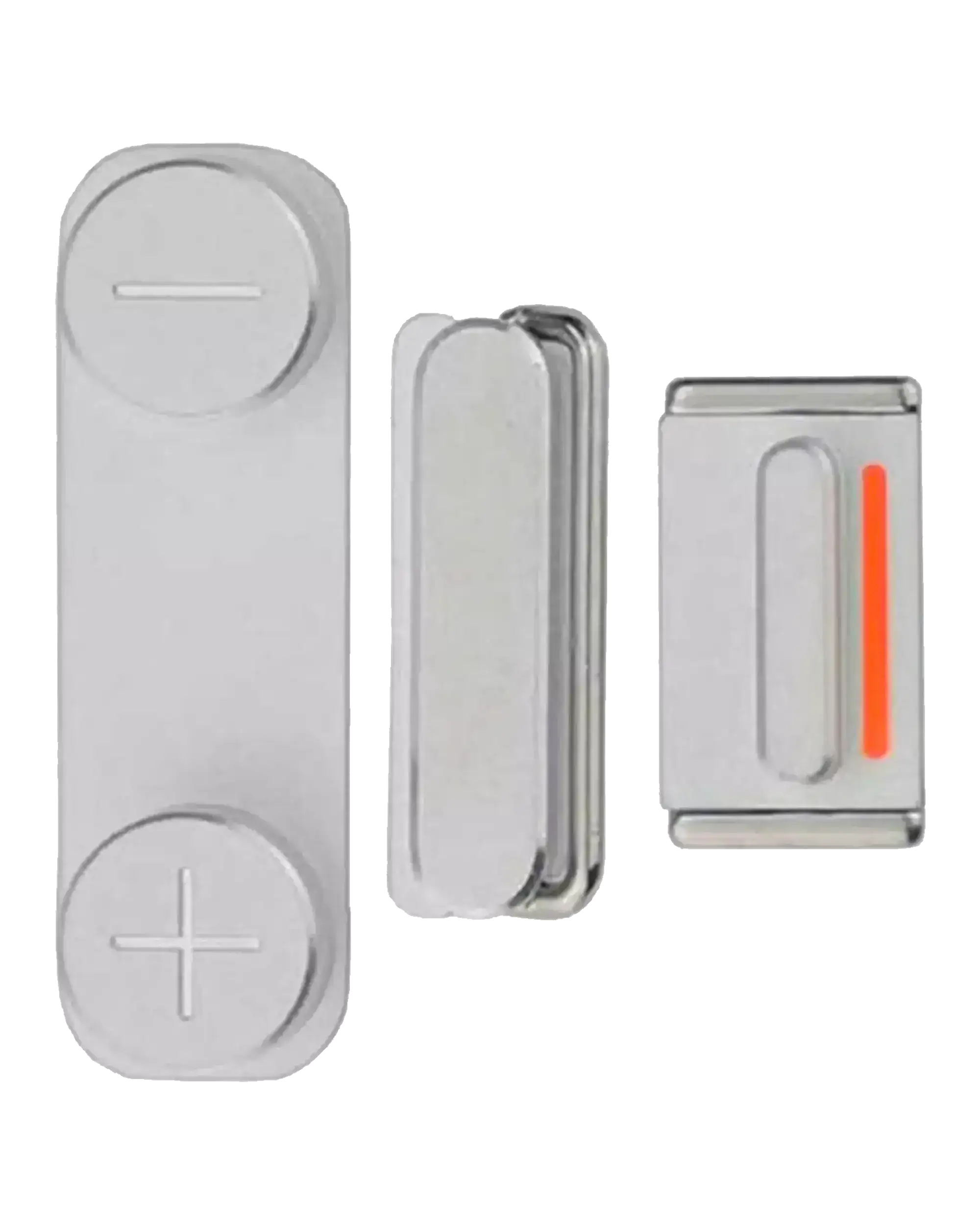 Hard Buttons Set (Power / Volume / Vibration Motor) Compatible For Iphone 5S / Se (2016) (Silver)