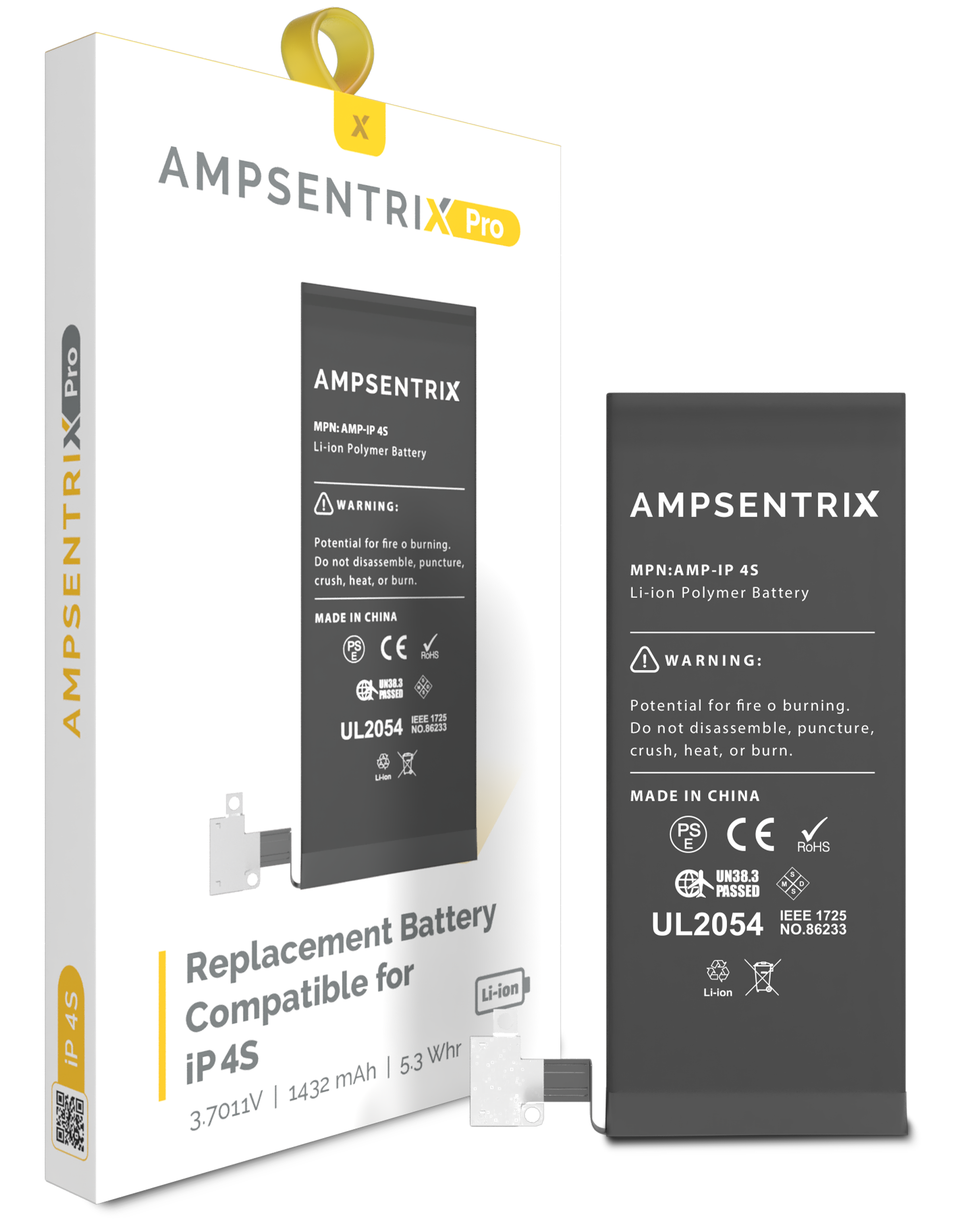 Replacement Battery Compatible For Iphone 4S (Ampsentrix Pro)