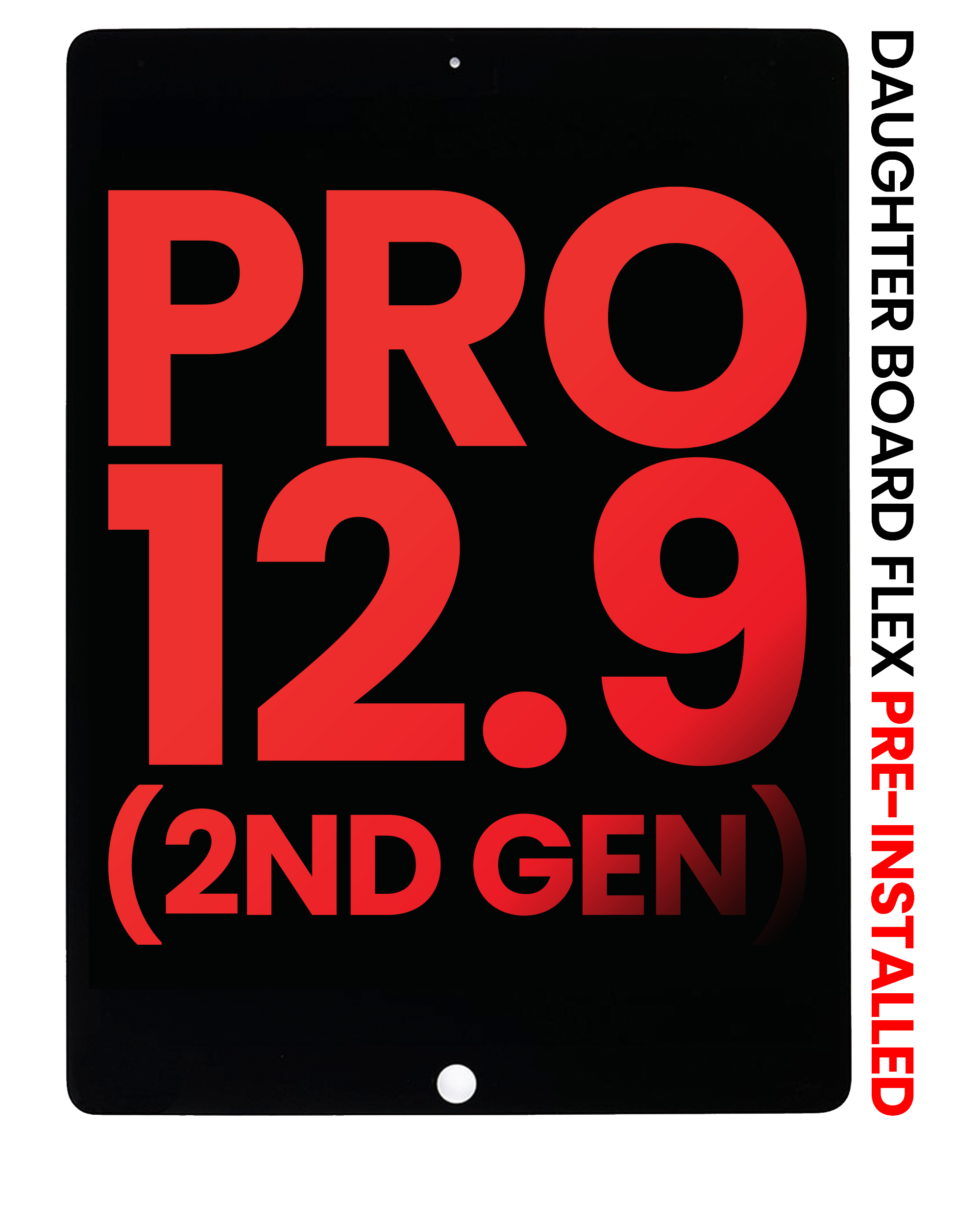 Lcd Assembly With Digitizer & Daughter Board Flex Pre-Installed Compatible For Ipad Pro 12.9" 2Nd Gen (2017) (Aftermarket Plus) (Black)