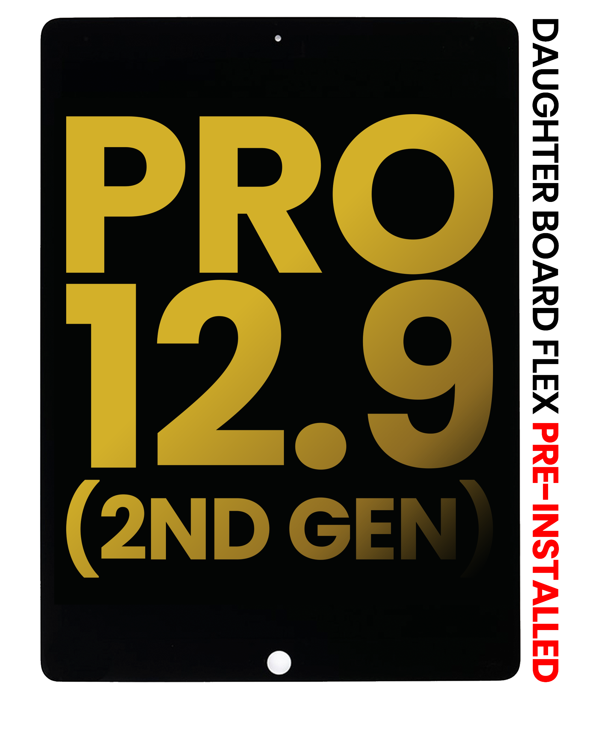 Lcd Assembly With Digitizer & Daughter Board Flex Pre-Installed Compatible For Ipad Pro 12.9" 2Nd Gen (2017) (Refurbished) (Black)