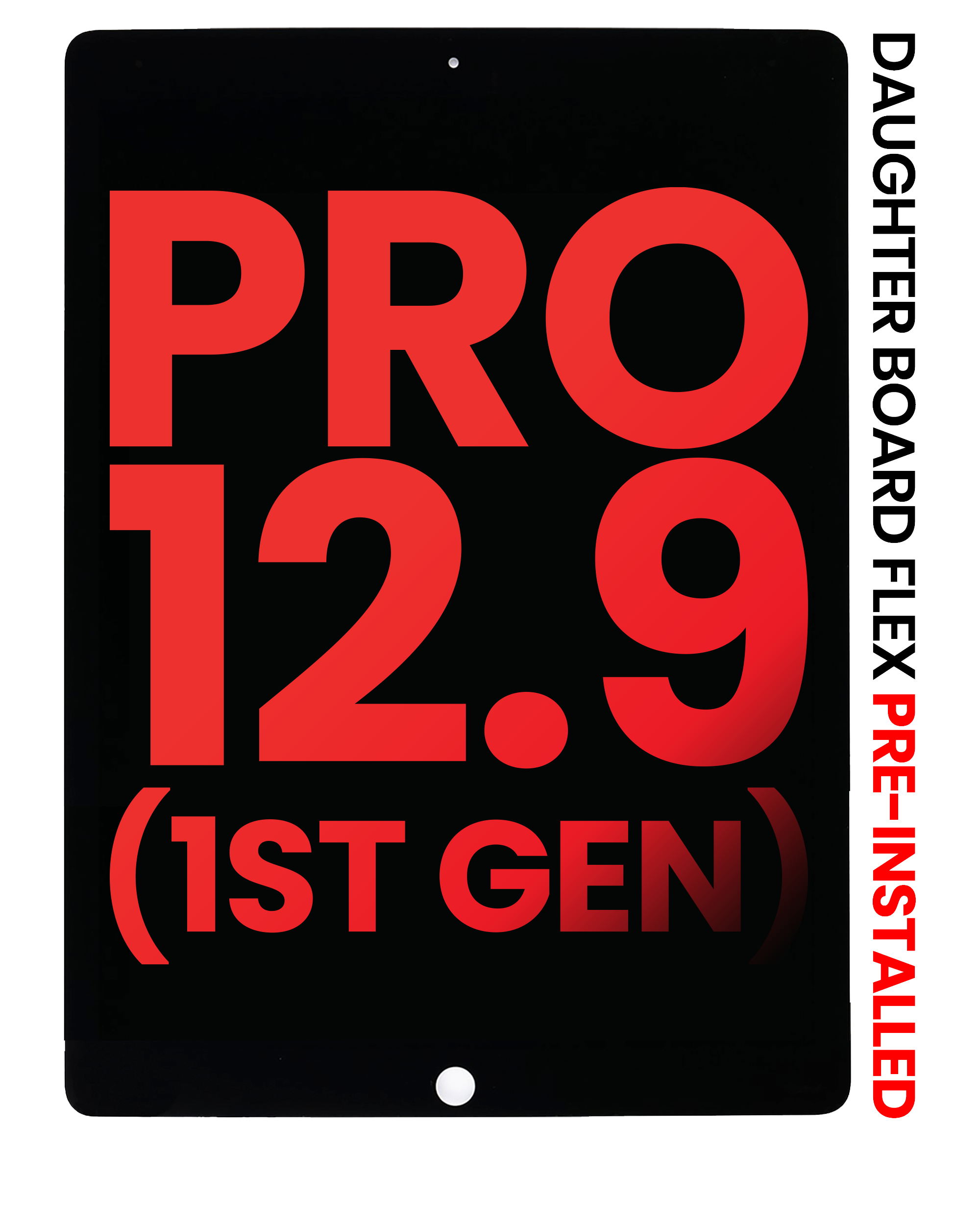 Lcd Assembly With Digitizer & Daughter Board Flex Pre-Installed Compatible For Ipad Pro 12.9" 1St Gen (2015) (Aftermarket Plus) (Black)
