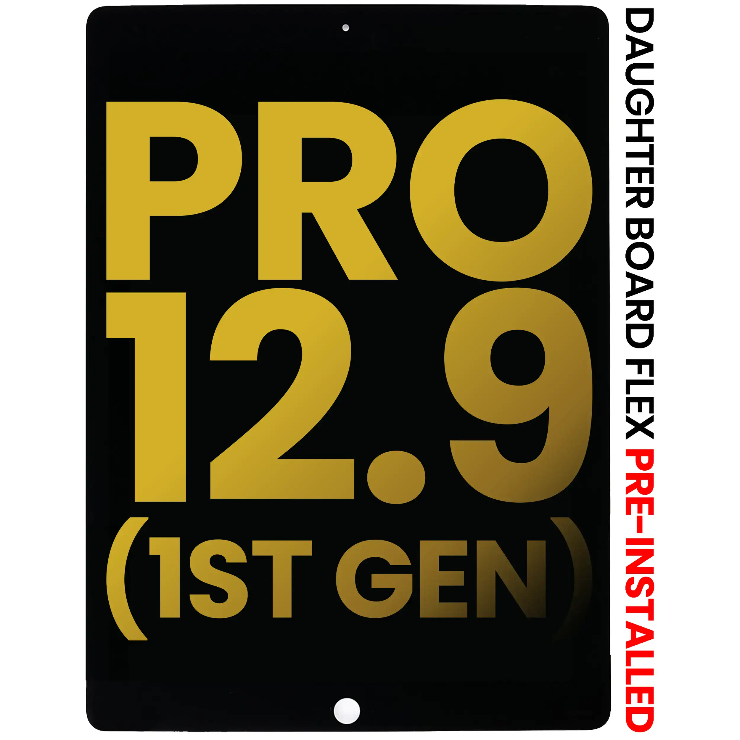 Lcd Assembly With Digitizer & Daughter Board Flex Pre-Installed Compatible For Ipad Pro 12.9" 1St Gen (2015) (Refurbished) (Black)
