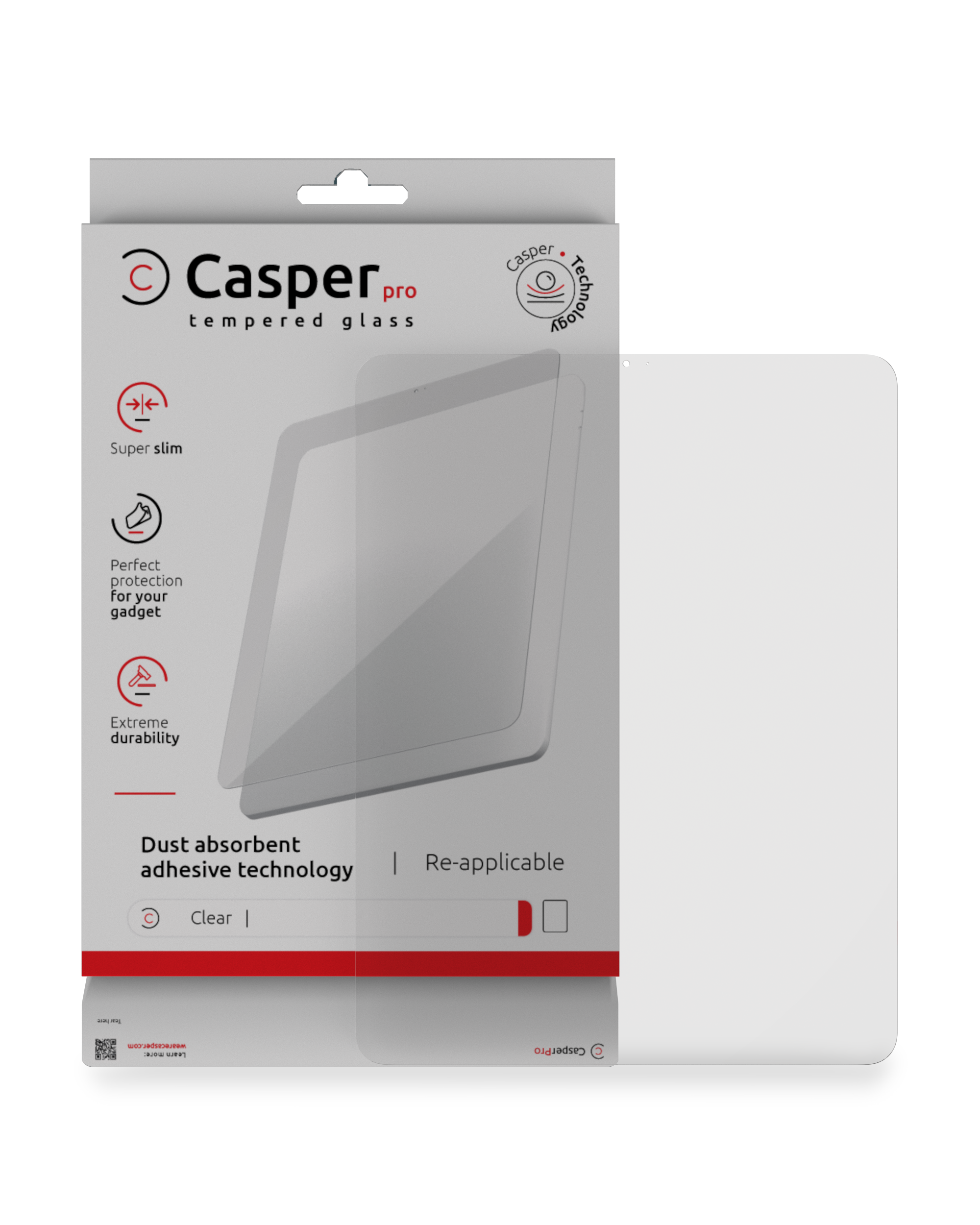 Casper Pro Screen Protector Compatible For Ipad Pro 11 "5Th Gen (2024) (Retail Pack) (Clear)