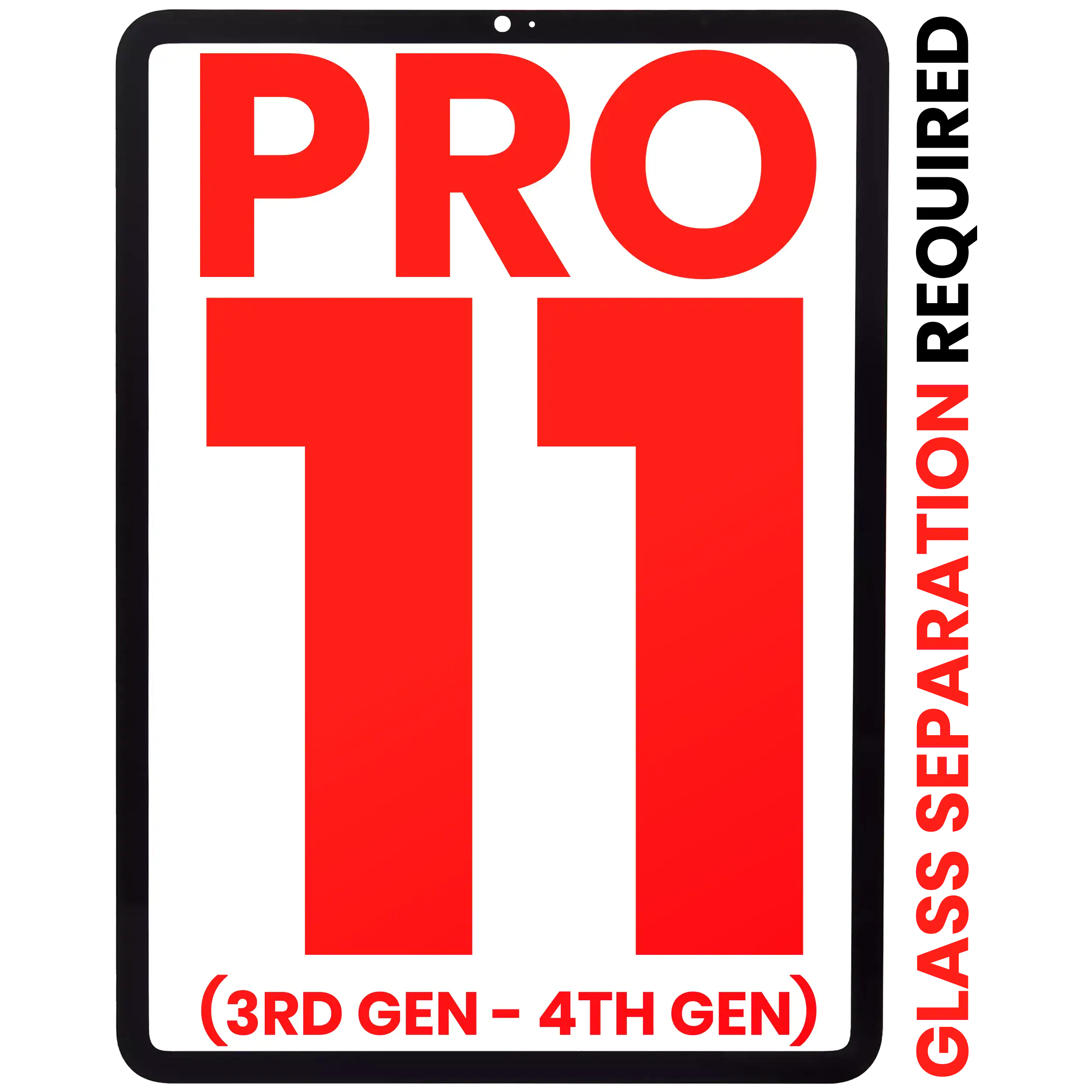 Front Glass Compatible For Ipad Pro 11" 3Rd Gen (2021)  / Ipad Pro 11" 4Th Gen (2022) (Glass Separation Required)