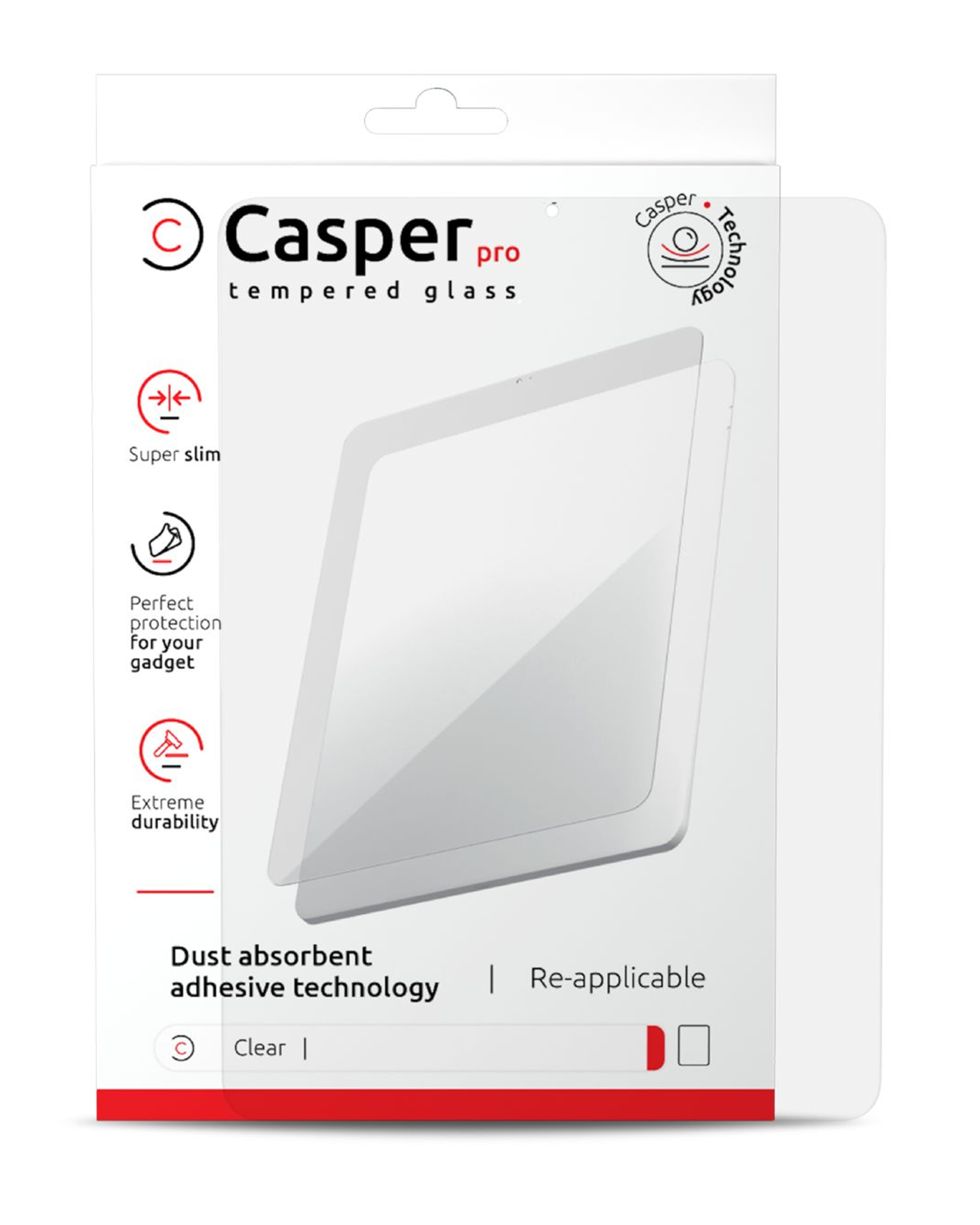 Casper Pro Screen Protector For Ipad Pro 11" (1St-4Th Gen), Air 4 & Air 5 (Clear, Retail Pack)