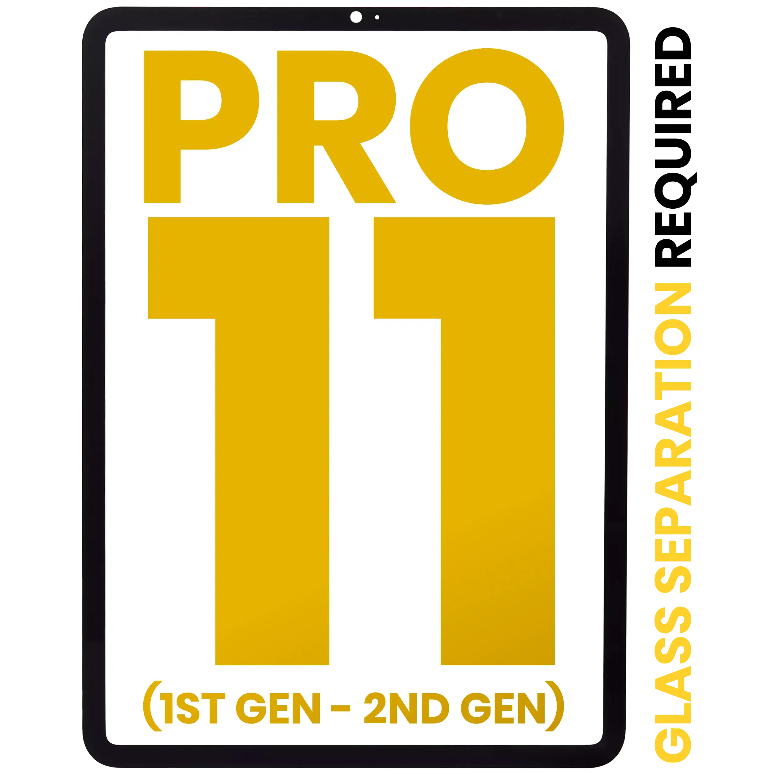 Front Glass Only Compatible For Ipad Pro 11" 1St Gen (2018) / Ipad Pro 11" 2Nd Gen (2020) (All Colors) (Glass Separation Required)