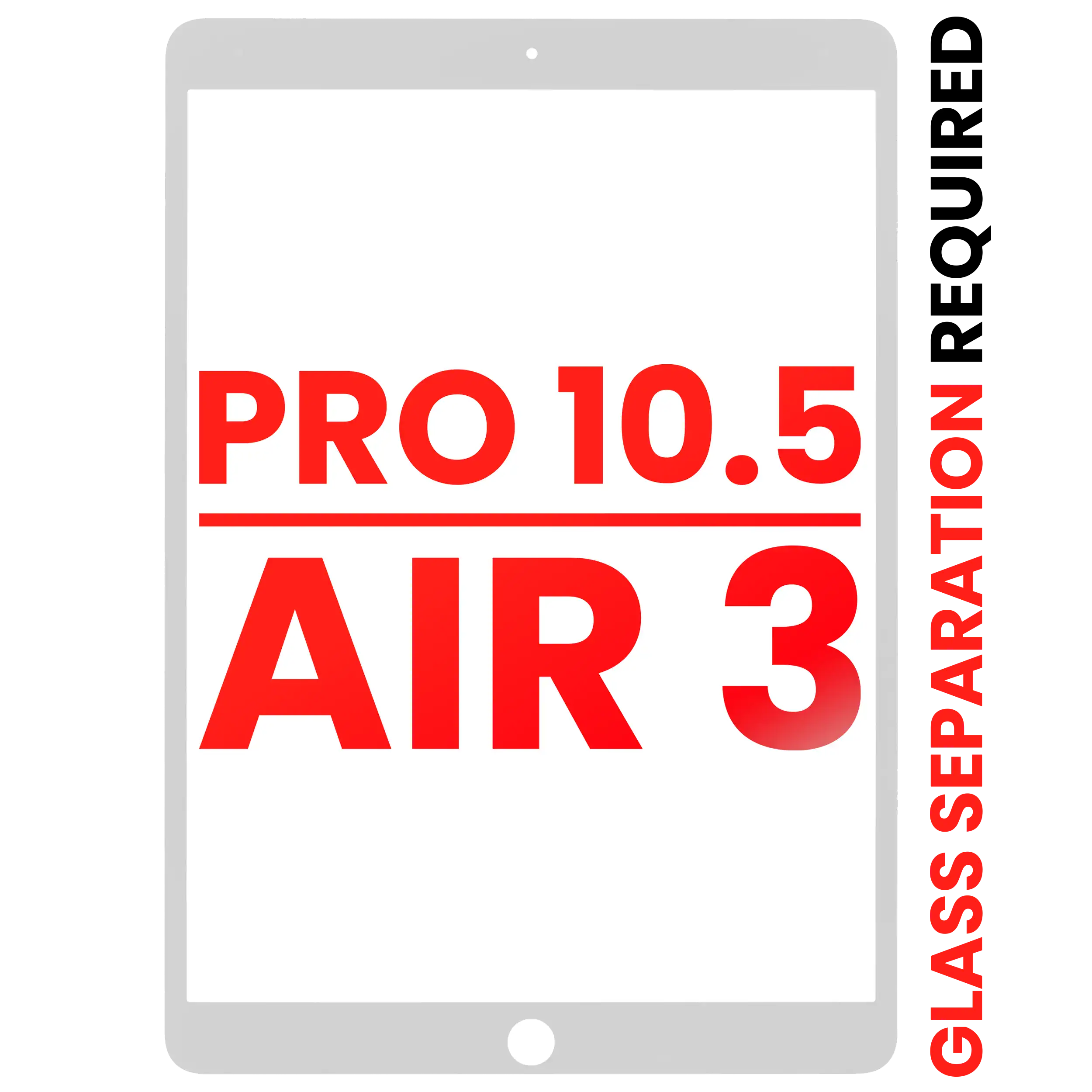 Front Glass Only Compatible For Ipad Pro 10.5" / Ipad Air 3 (White) (Glass Separation Required)