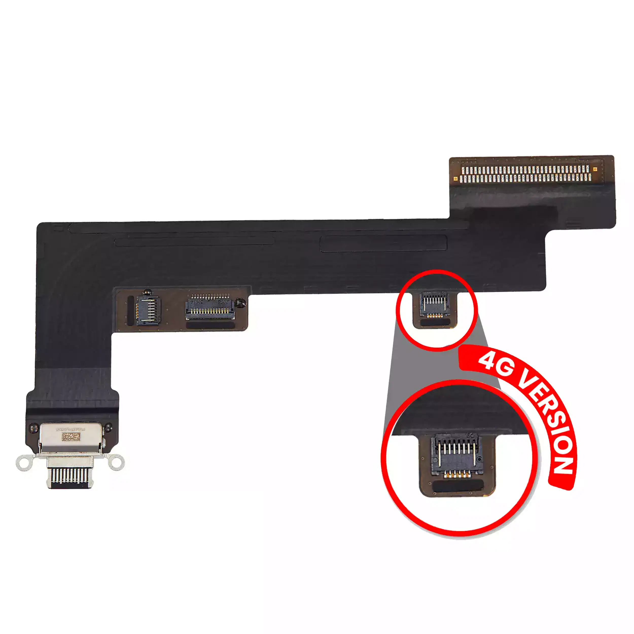 Charging Port Flex Cable Compatible For Ipad Air 4 / Ipad Air 5 (Cellular) (Used  Pull: Grade A) (Black)